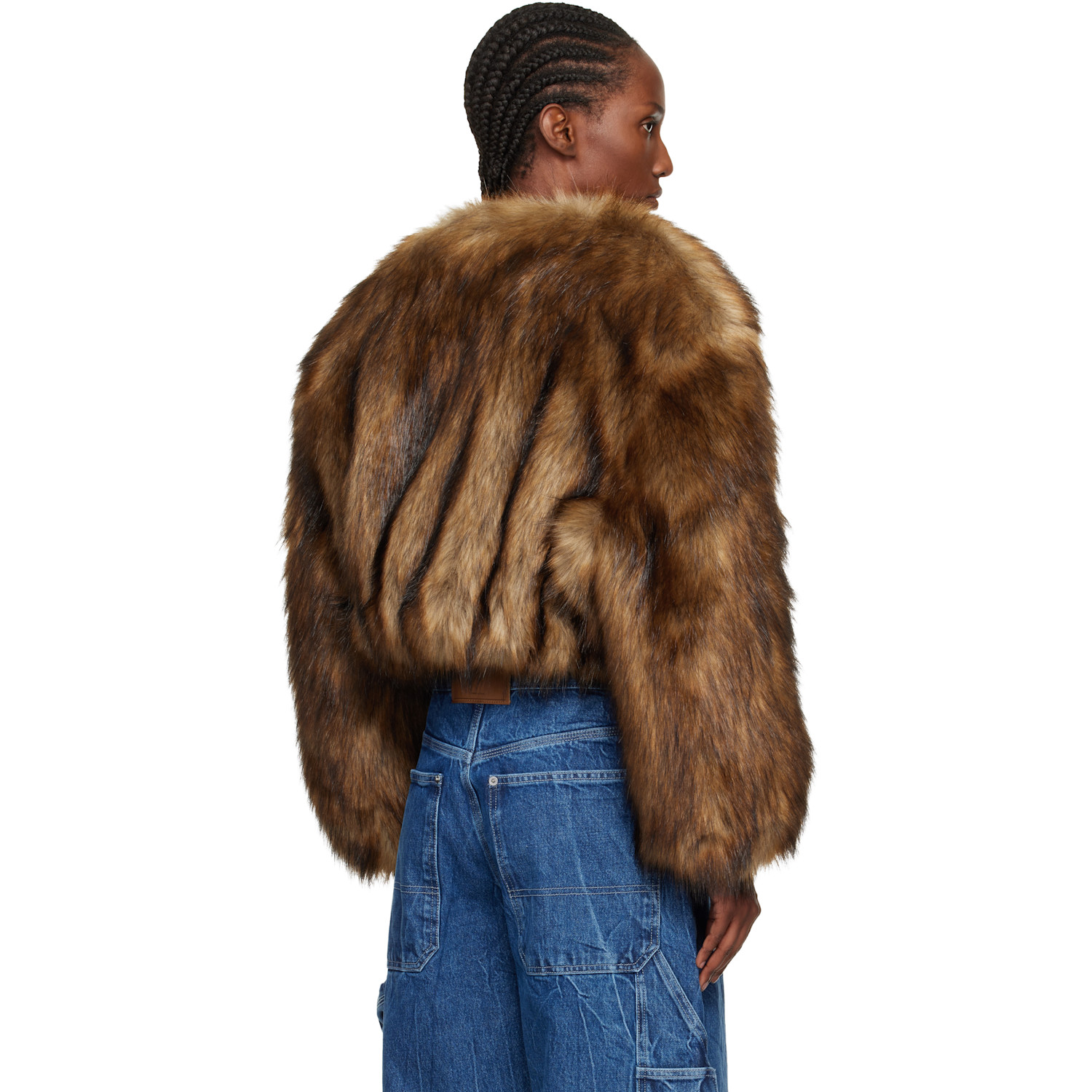  Alexander Wang Brown Cropped Faux-fur Jacket 