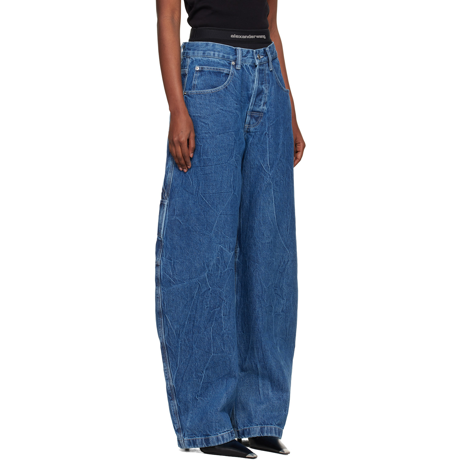  Alexander Wang Blue Pre-styled Mid-rise Oversized Jeans 