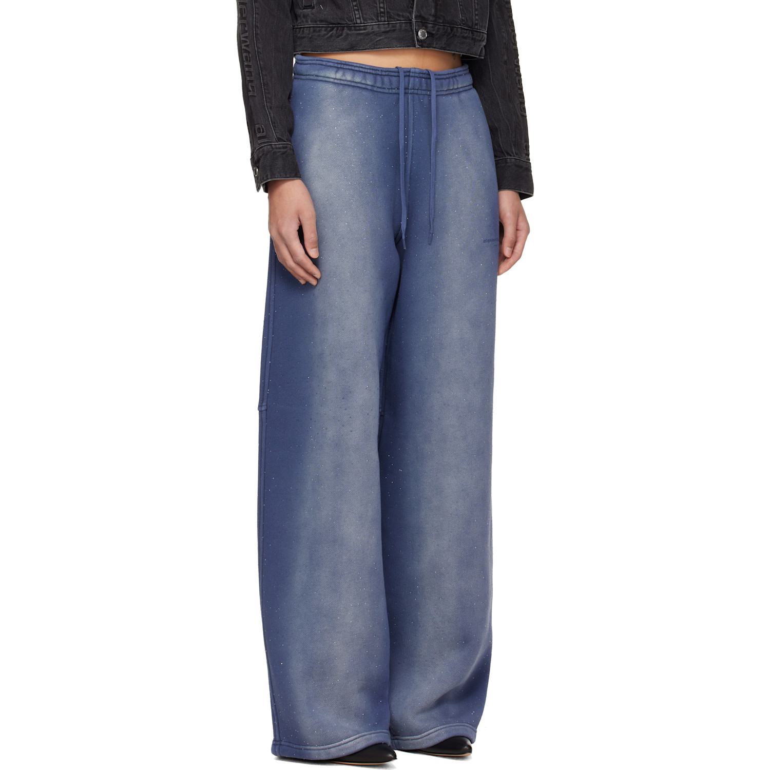  Alexander Wang Navy Allover Hotfix Mid-rise Sweatpants 