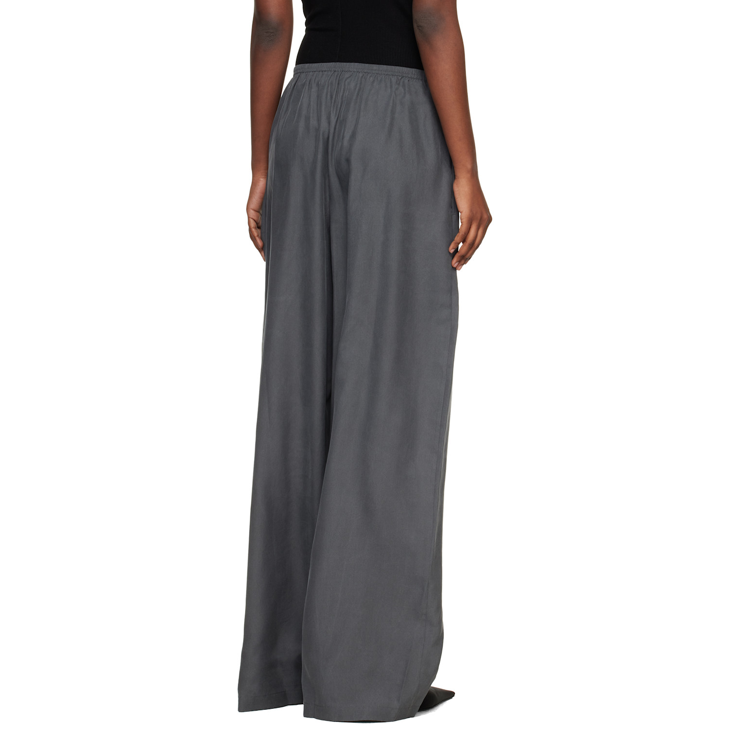  Alexander Wang Gray Mid-rise Silk Track Pants 