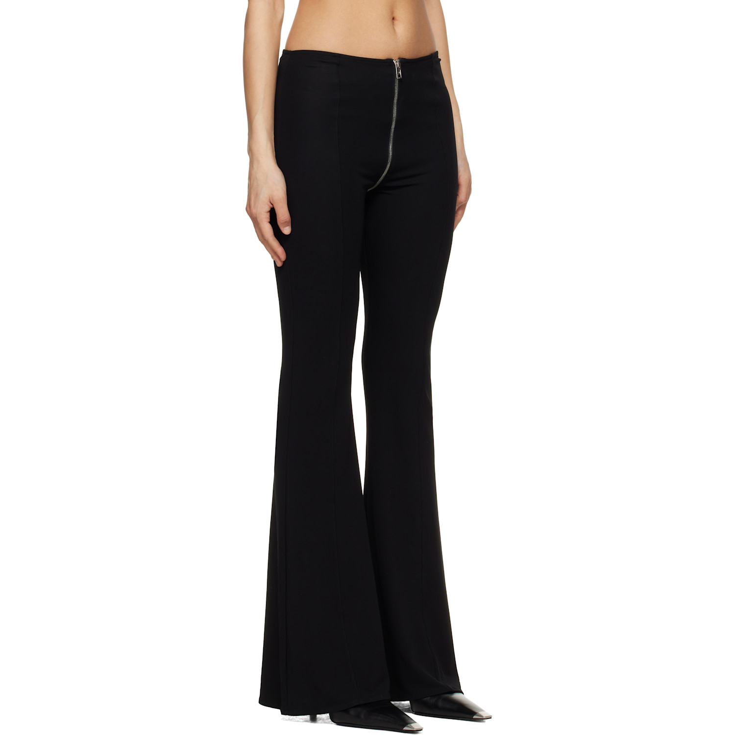  Alexander Wang Black Mid-rise Zipper Trousers 