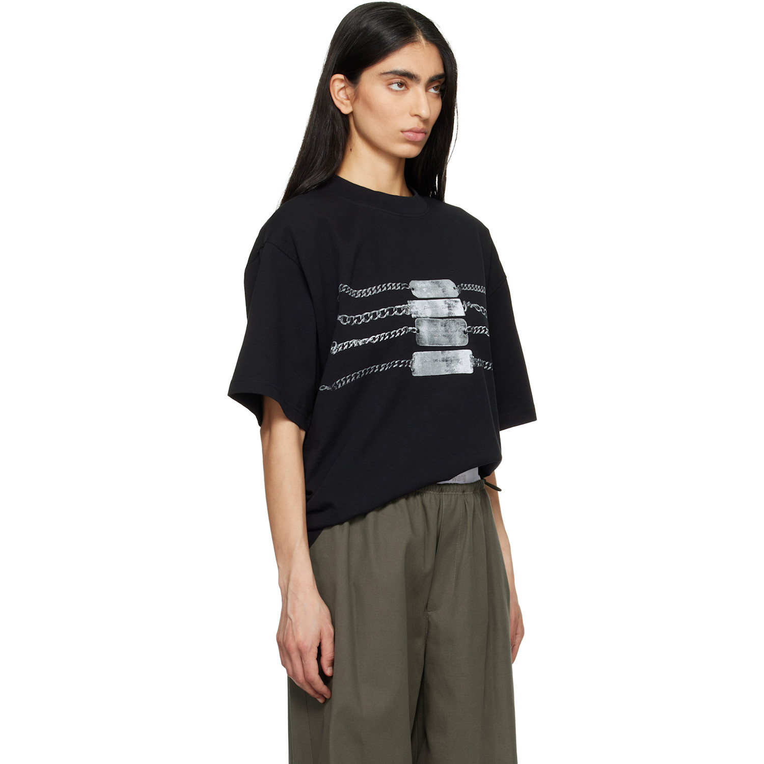  Alexander Wang Black Oversized Graphic T-shirt 