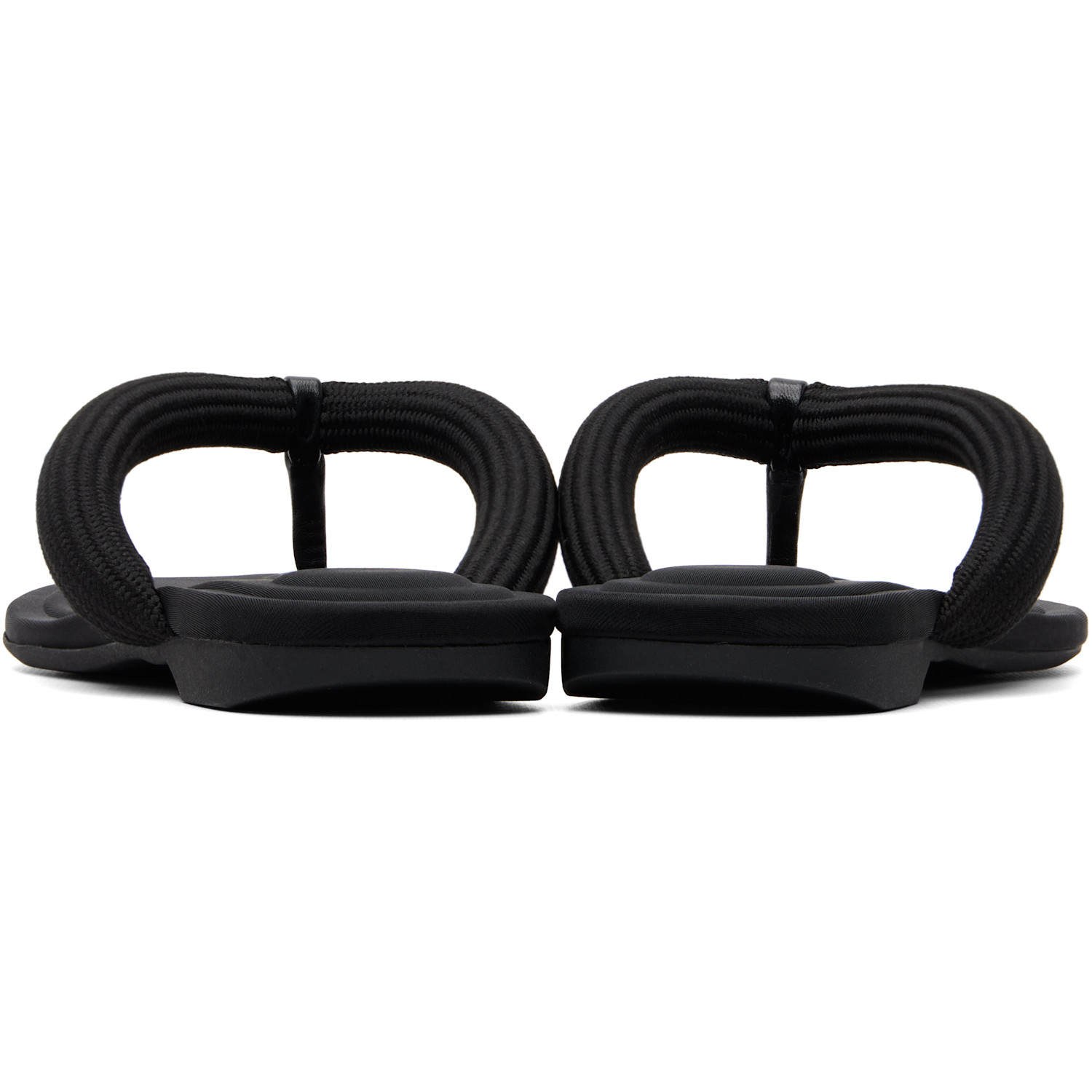  Alexander Wang Black Jenna Tubular Flat Thong Sandals 