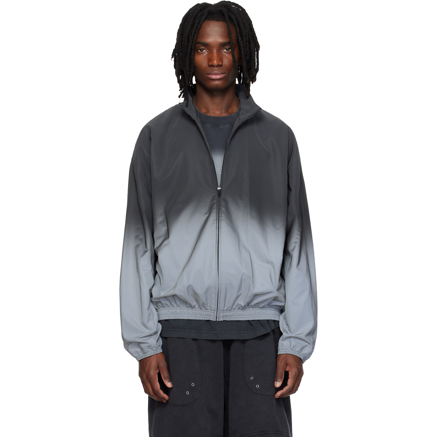 Alexander Wang logo-embossed metallic track jacket | Smart Closet