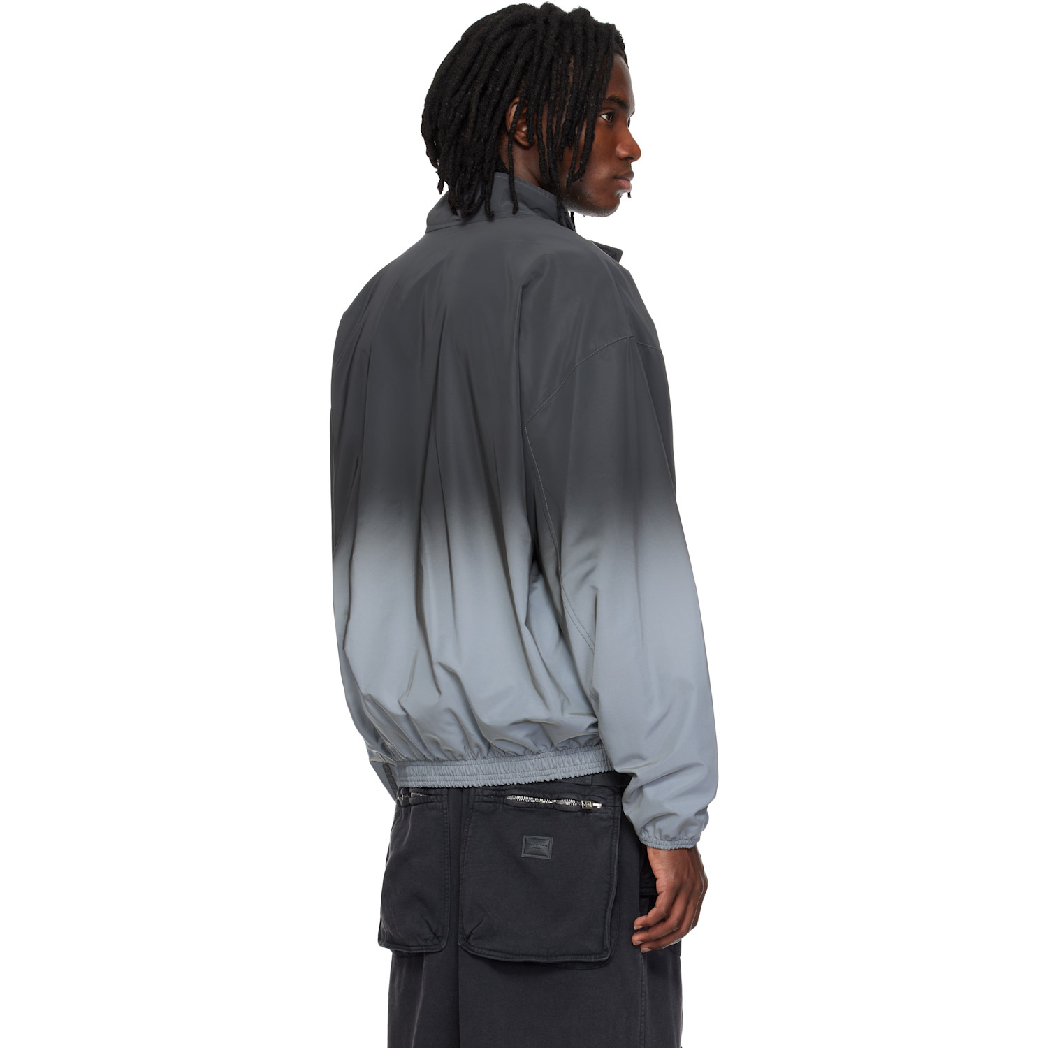 Alexander Wang Gray & Silver Reflective Track Jacket 