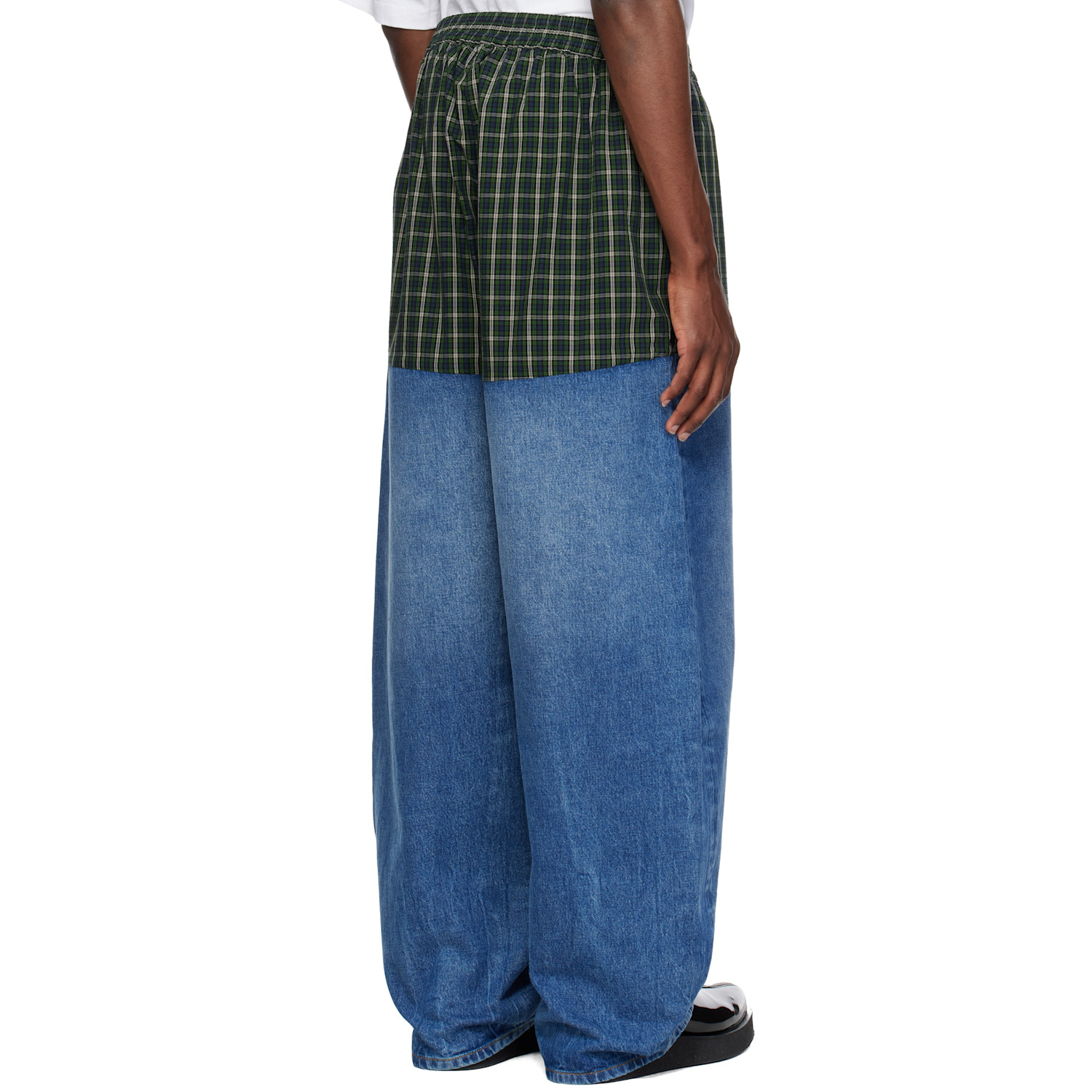  Alexander Wang Blue & Green Boxer Combo Loose Jeans 
