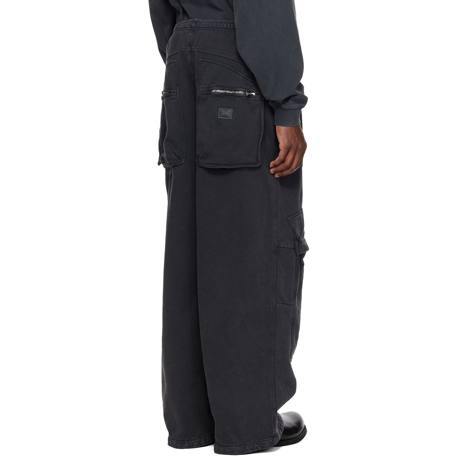  Alexander Wang Black Articulated Mid-rise Cargo Sweatpants 