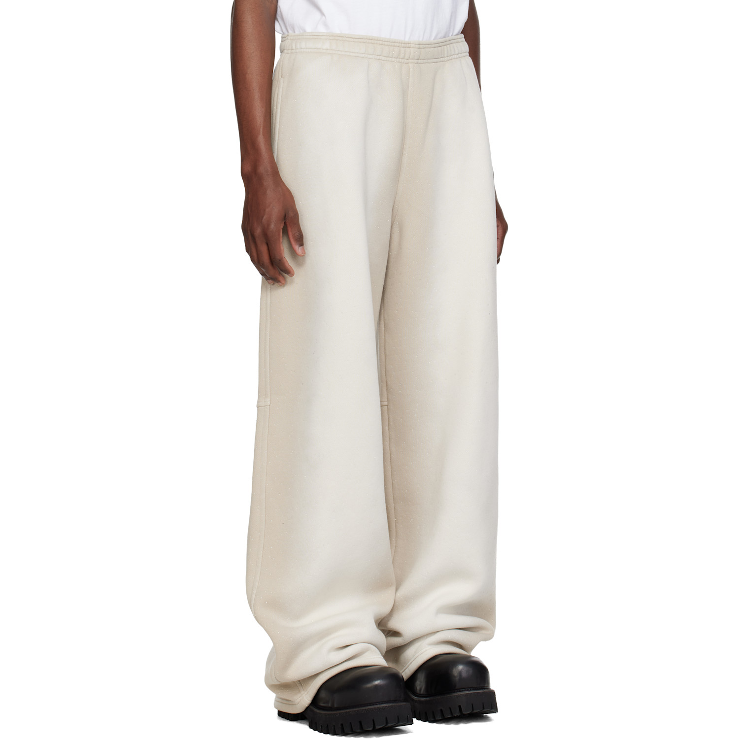  Alexander Wang Beige Allover Hotfix Mid-rise Sweatpants 