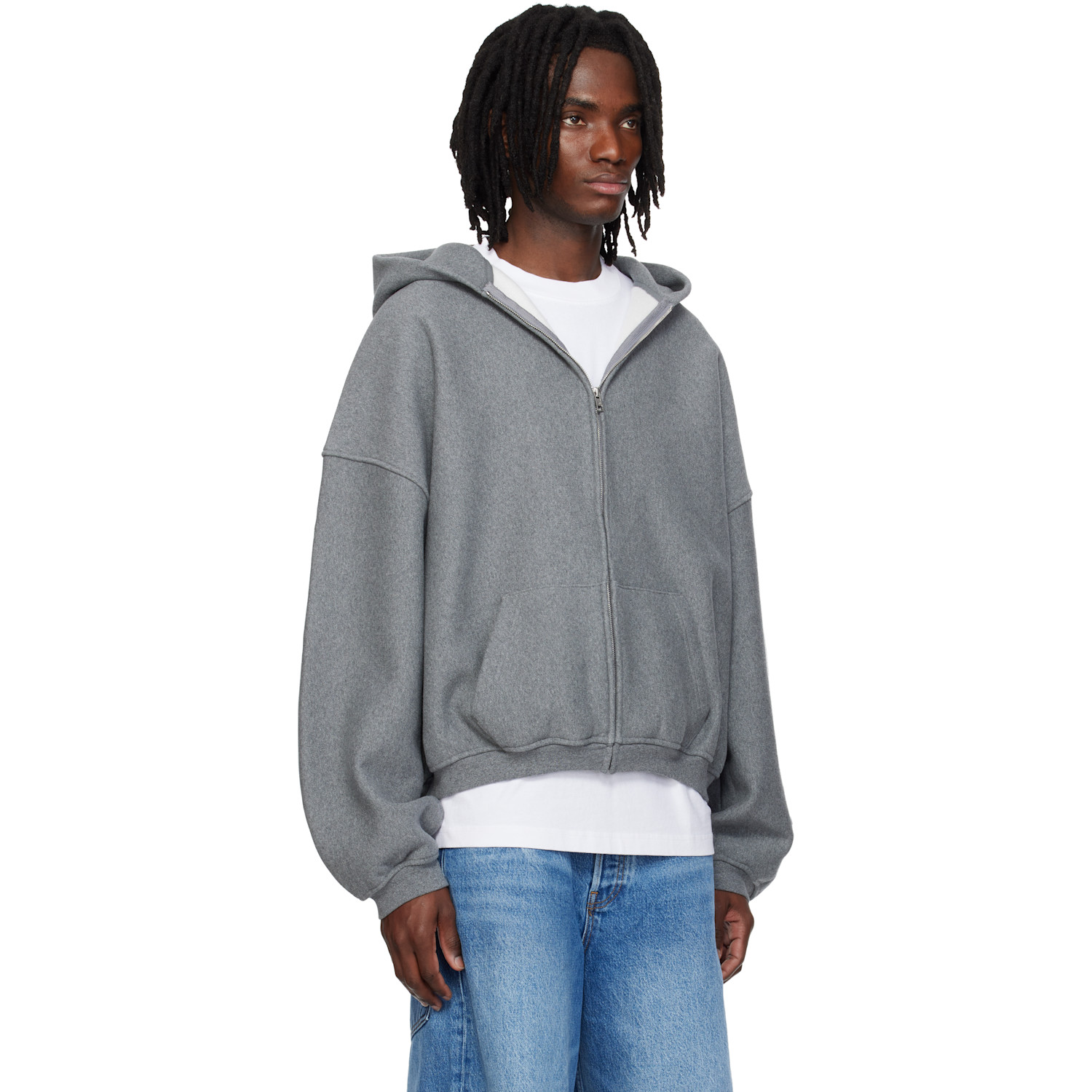 Alexander Wang Gray Star Zip Up Hoodie 