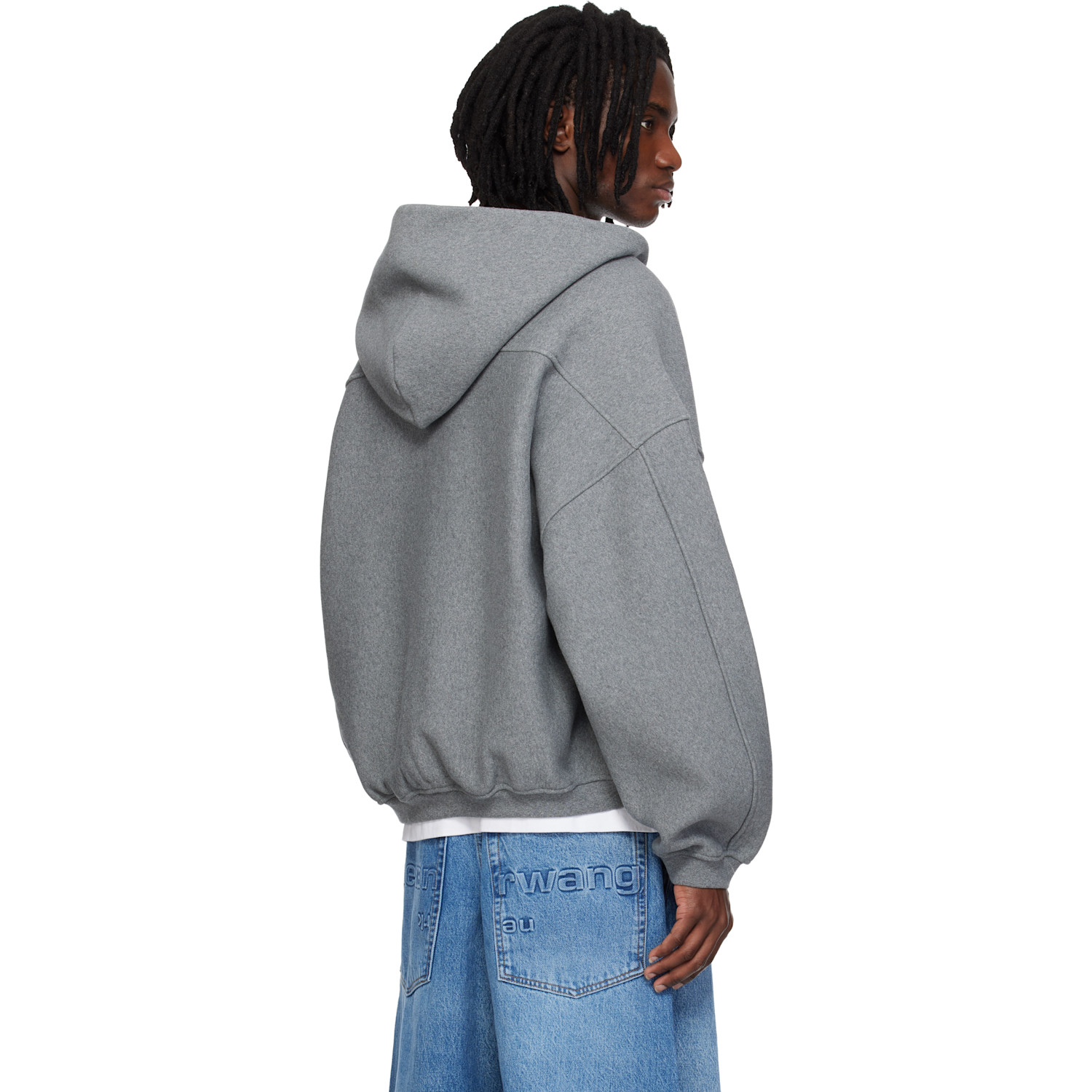  Alexander Wang Gray Star Zip Up Hoodie 