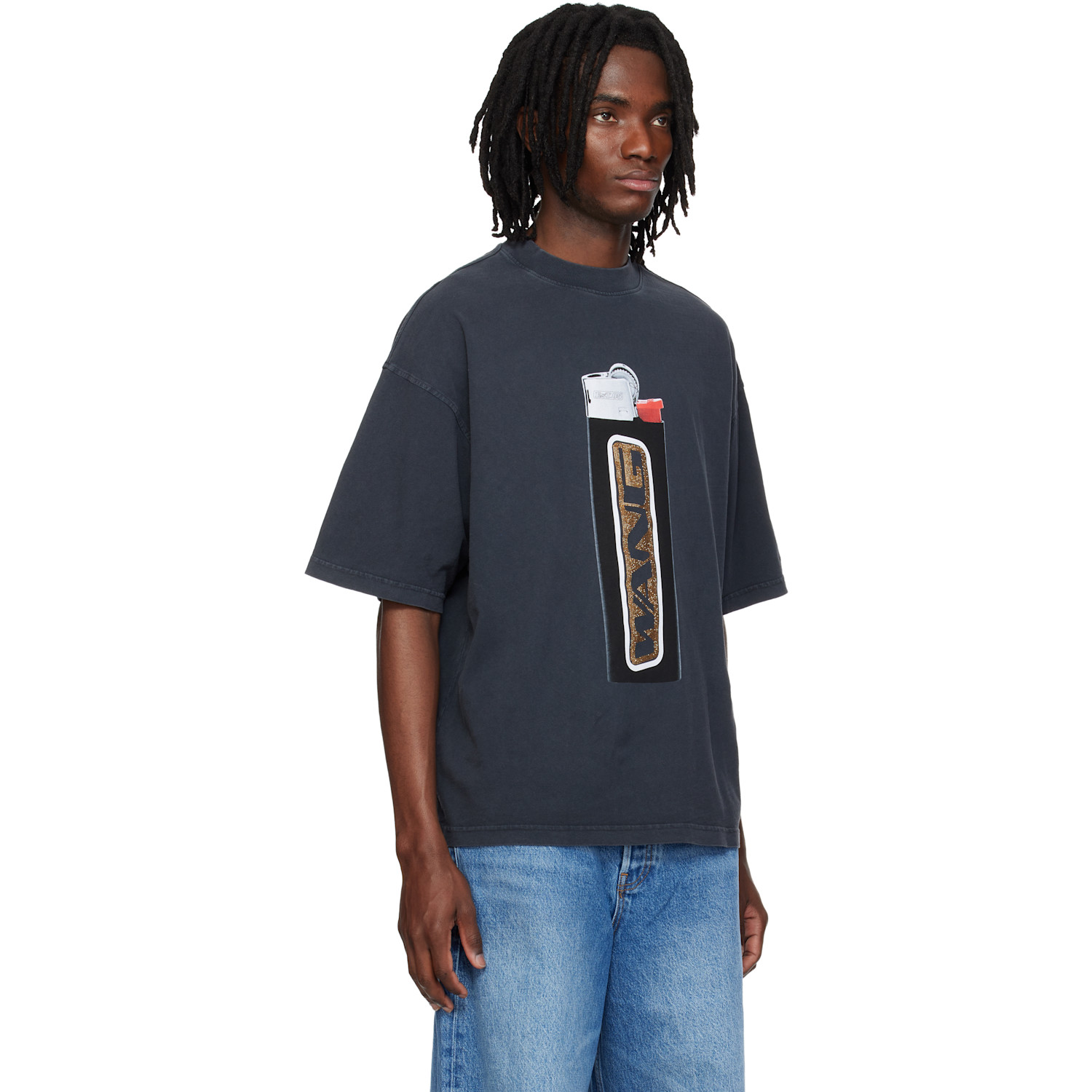  Alexander Wang Black Oversized Graphic T-shirt 