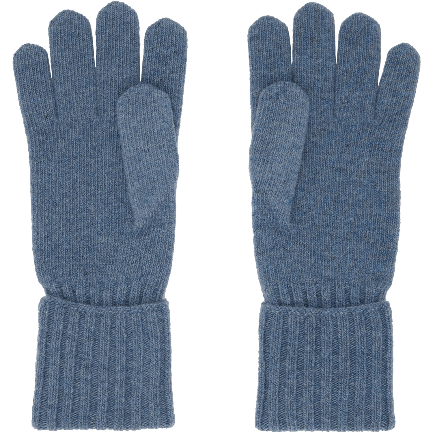  Mm6 Maison Margiela Blue Wool-blend Knit Gloves 