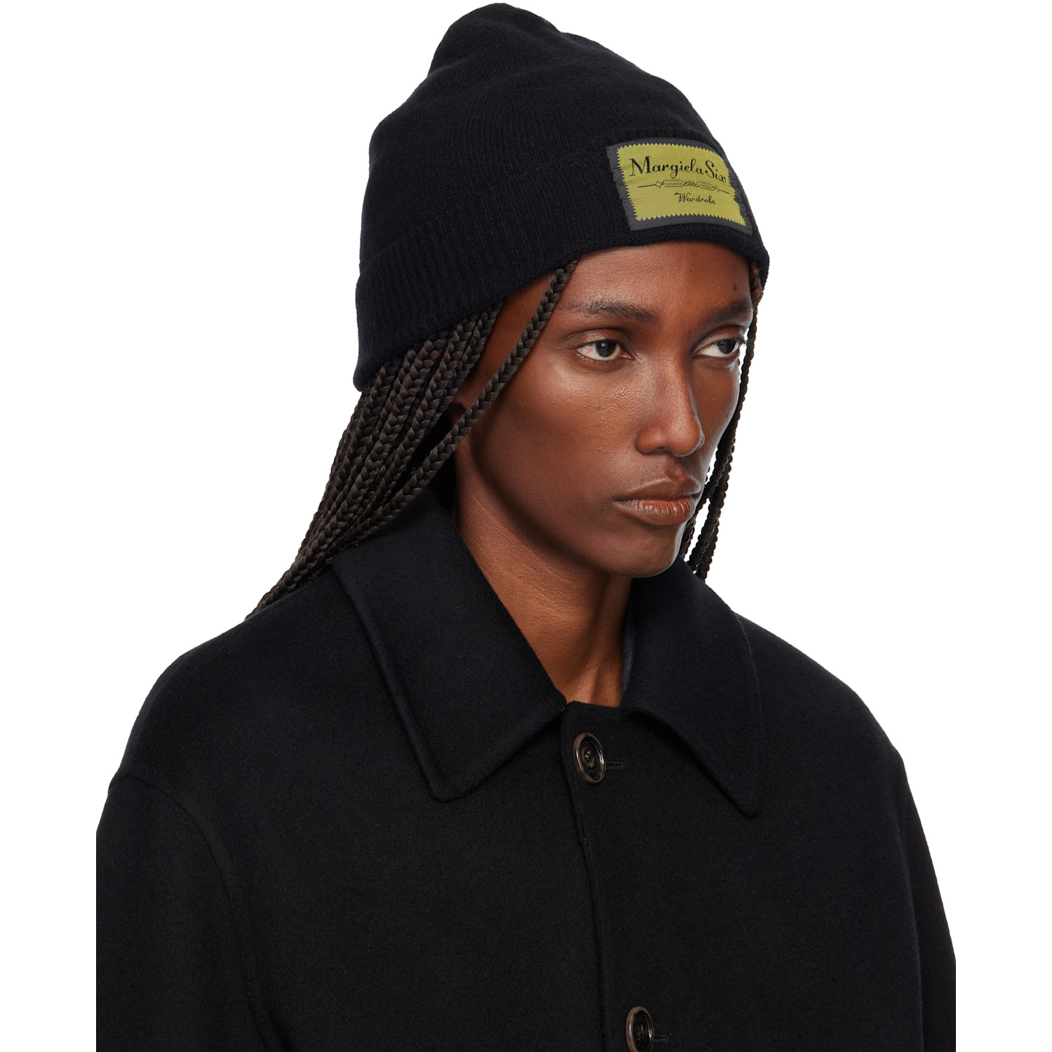  Mm6 Maison Margiela Black Access Labels Story Beanie 