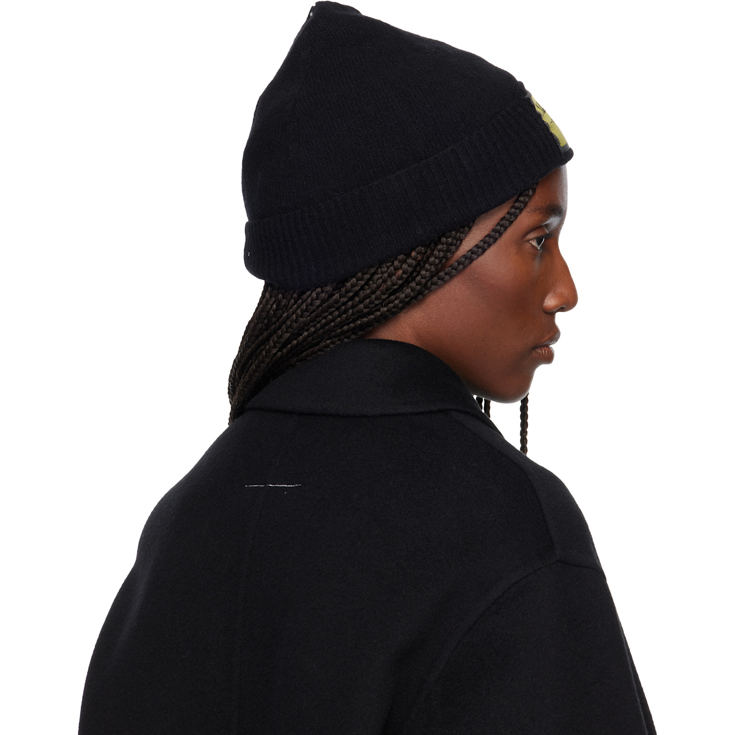  Mm6 Maison Margiela Black Access Labels Story Beanie 