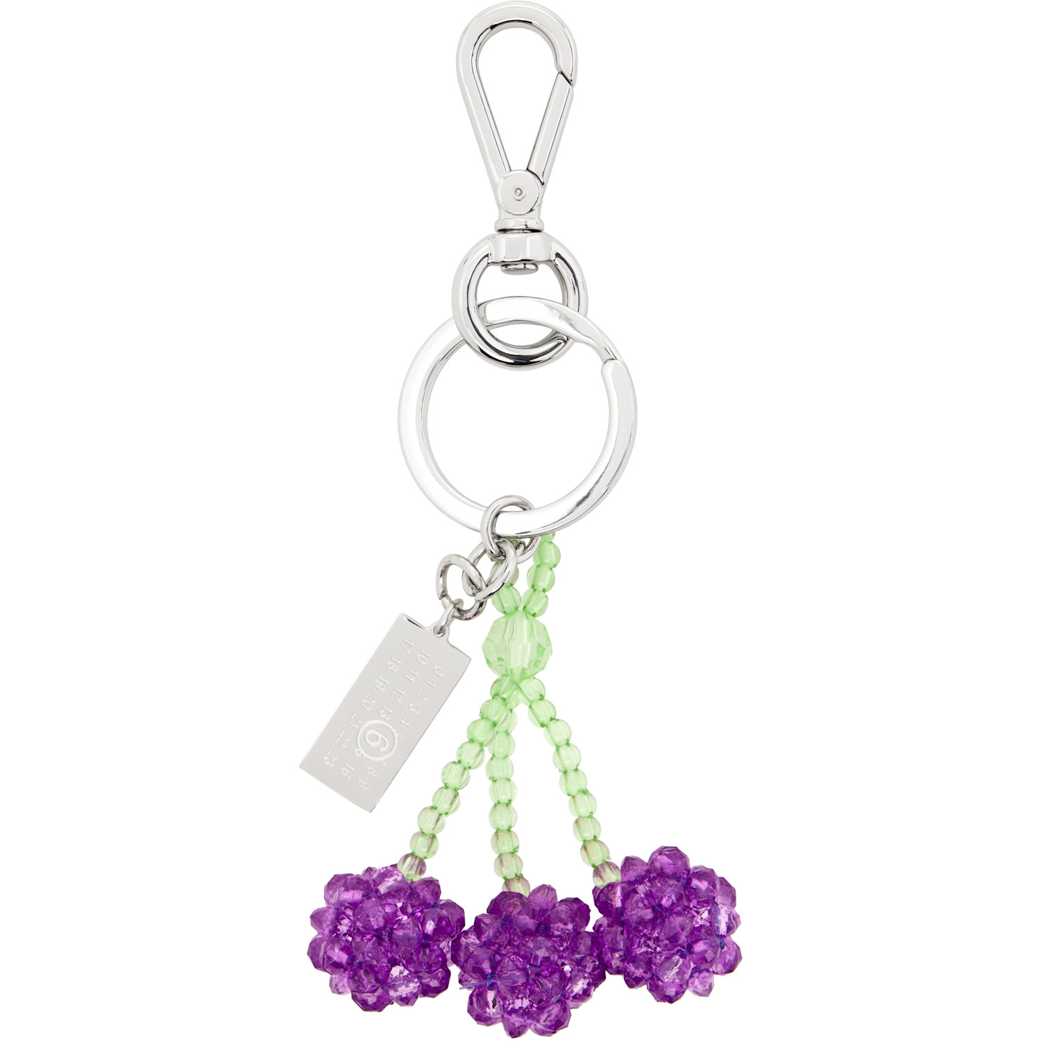  Mm6 Maison Margiela Purple Cherry Beaded Numeric Keychain 