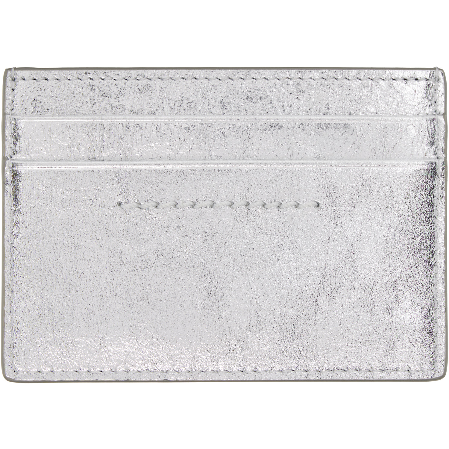  Mm6 Maison Margiela Silver Numeric Leather Card Holder 