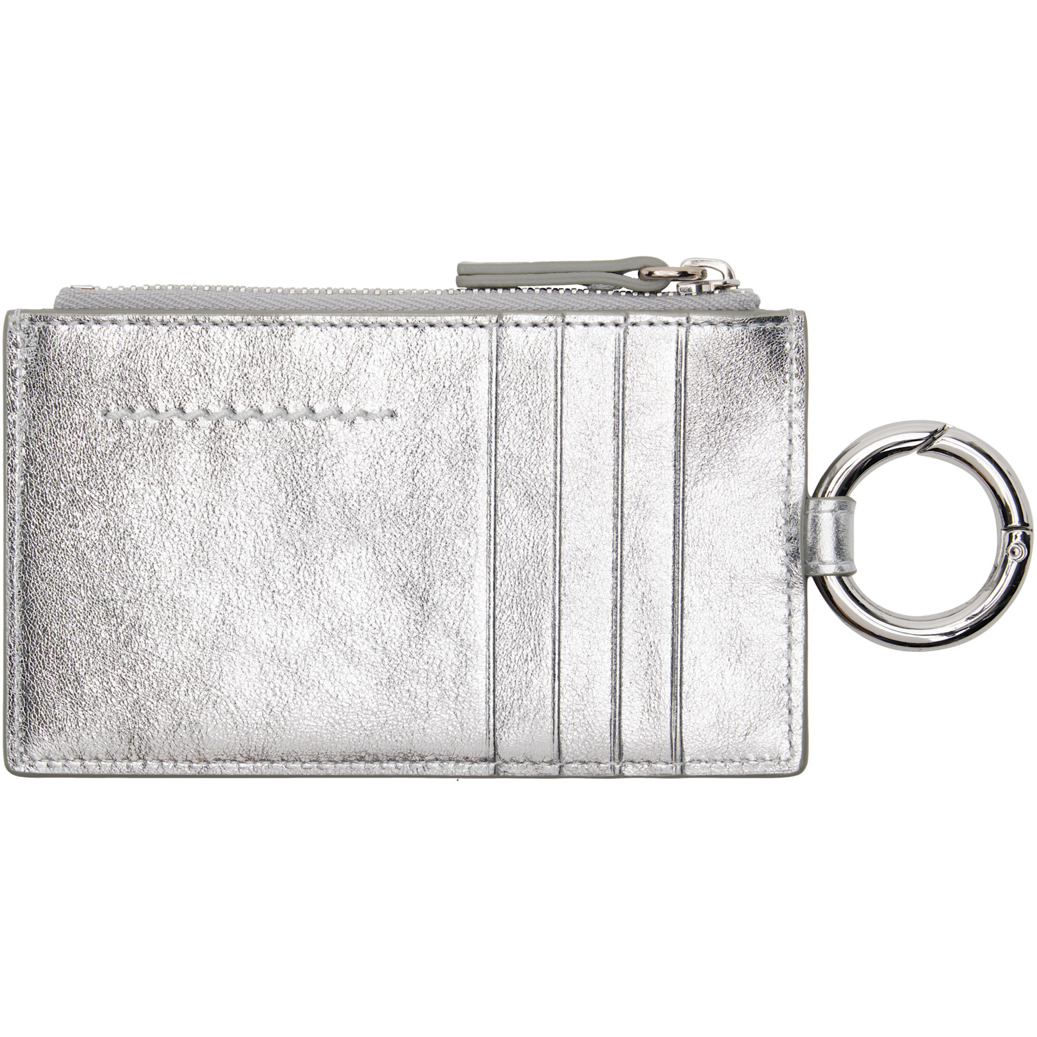  Mm6 Maison Margiela Silver Numeric Leather Key Ring Wallet 