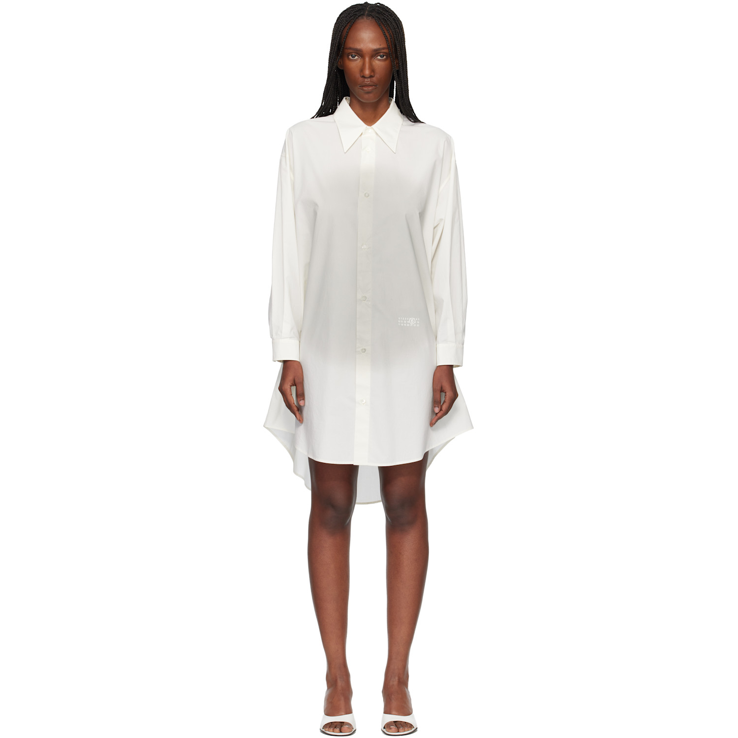 MM6 Maison Margiela Off-White Cotton Poplin Minidress