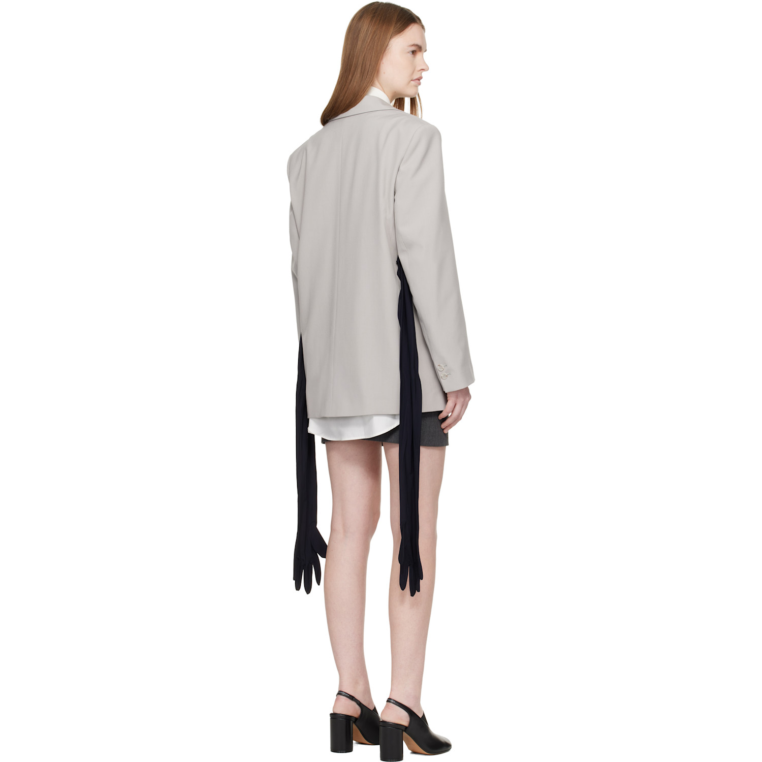  Mm6 Maison Margiela Gray Wool-blend Blazer 