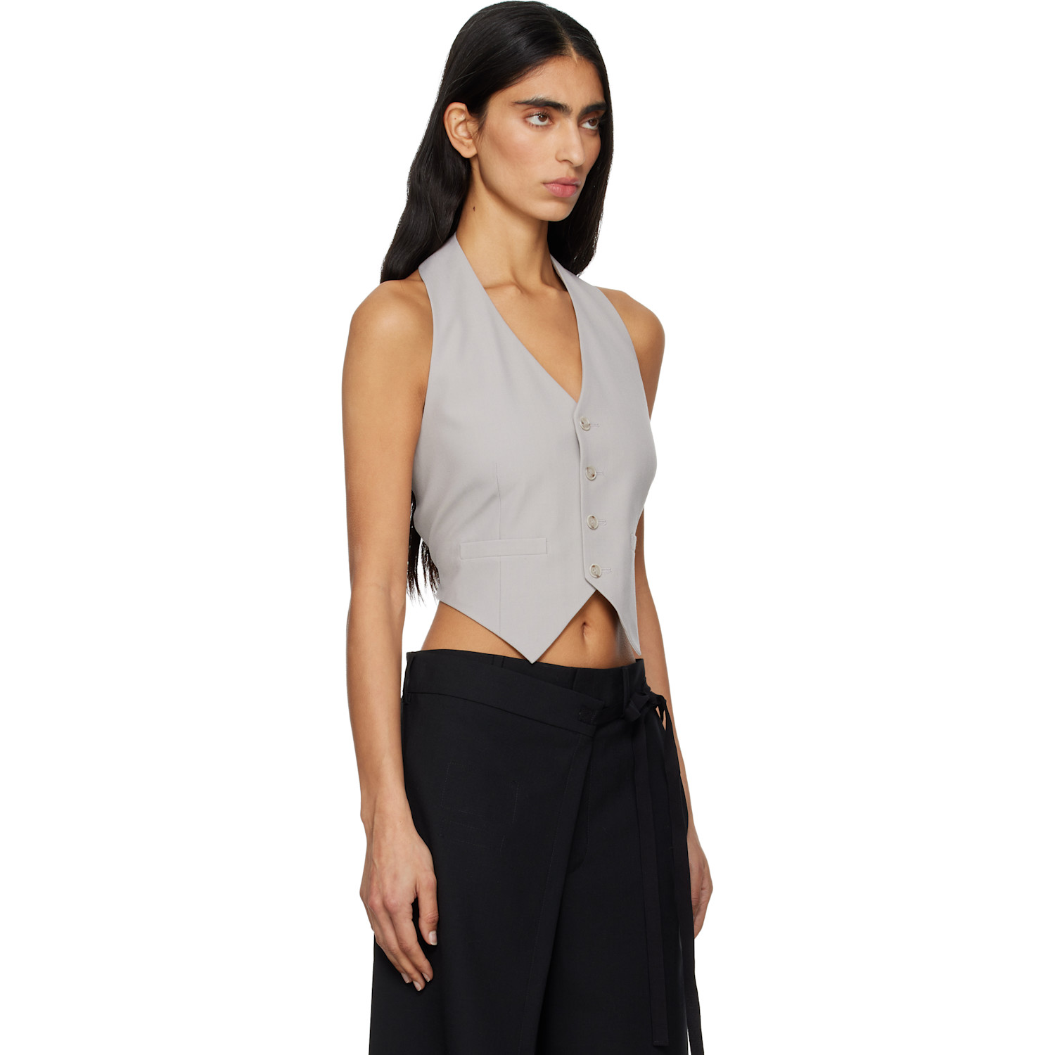 Mm6 Maison Margiela Gray Light Wool Blend Vest 