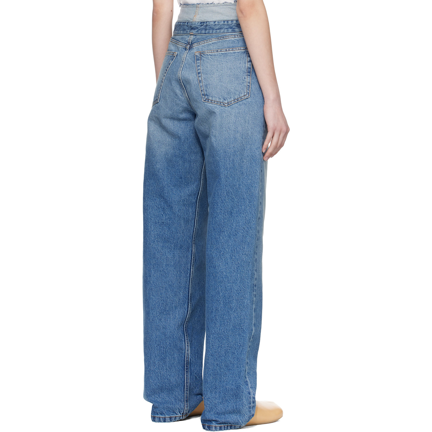  Mm6 Maison Margiela Blue Straight-leg Jeans 