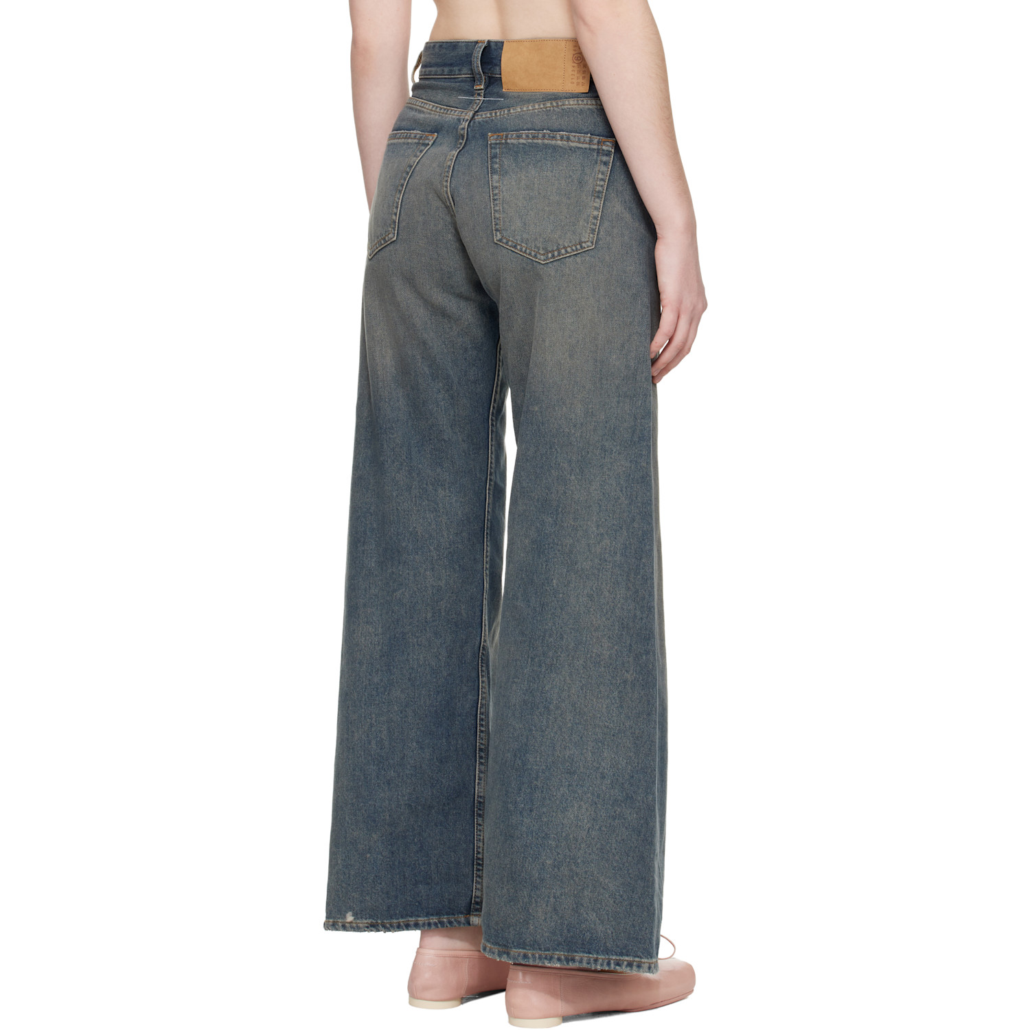 Mm6 Maison Margiela Blue Distressed Jeans 