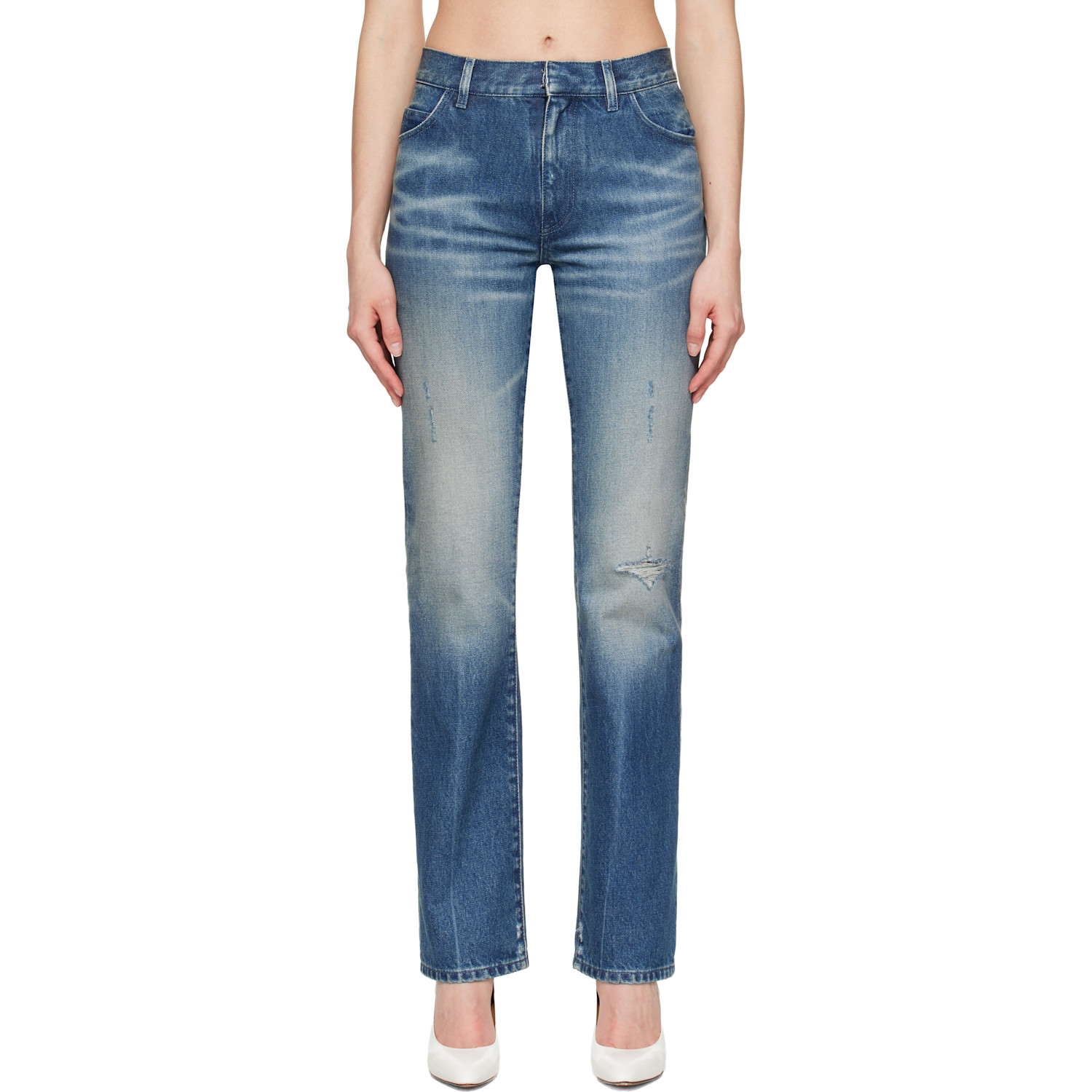 MM6 Maison Margiela Blue Straight-Leg Jeans