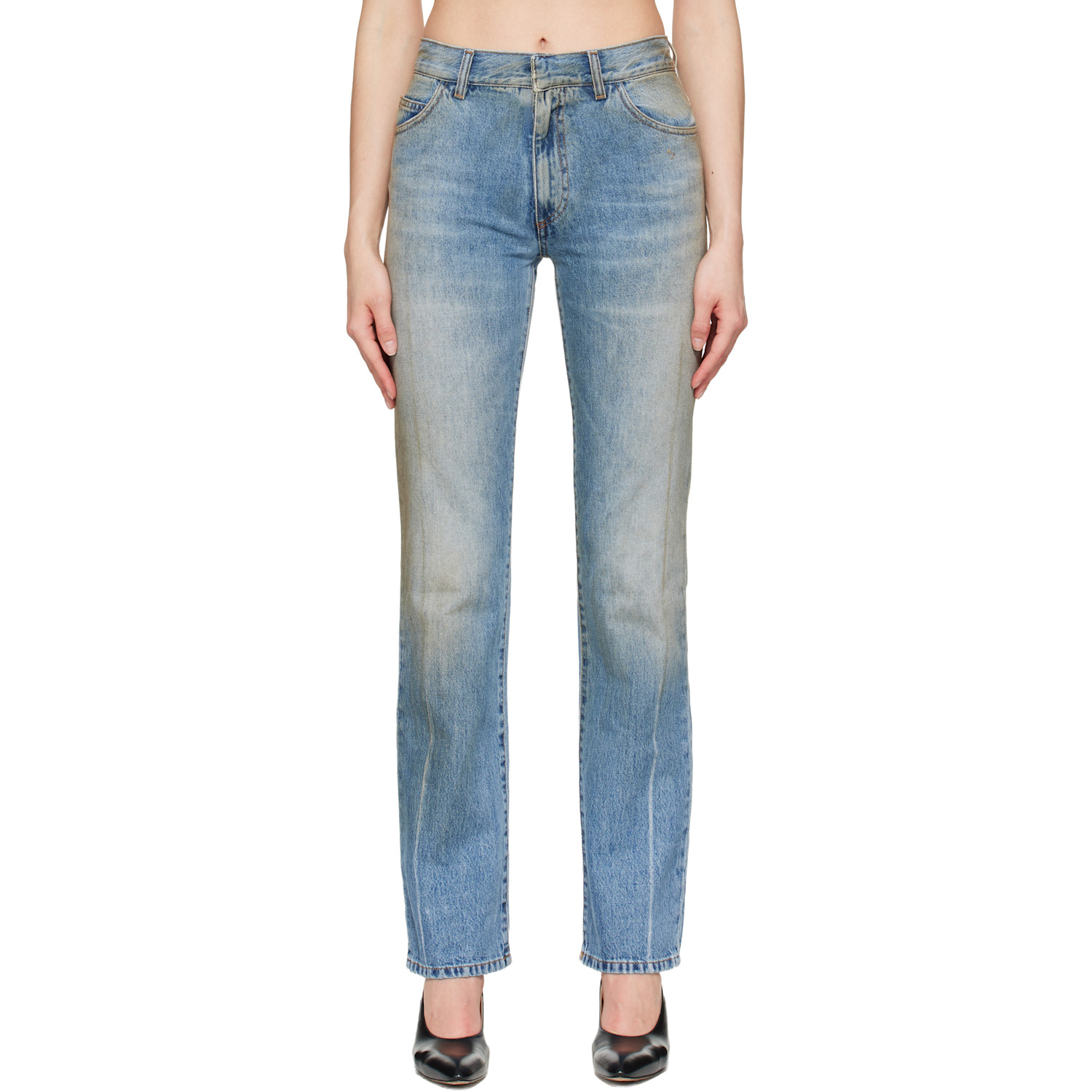 MM6 Maison Margiela Blue Straight-Leg Jeans