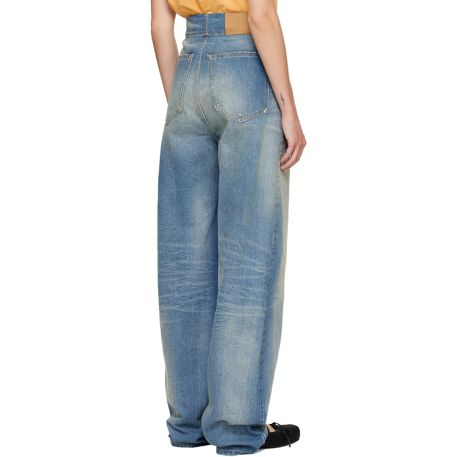  Mm6 Maison Margiela Blue Distressed Jeans 
