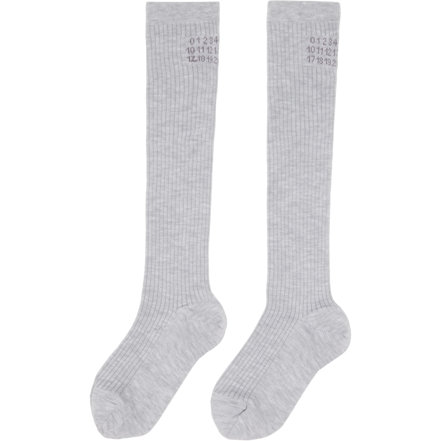  Mm6 Maison Margiela Gray Knee-high Socks 