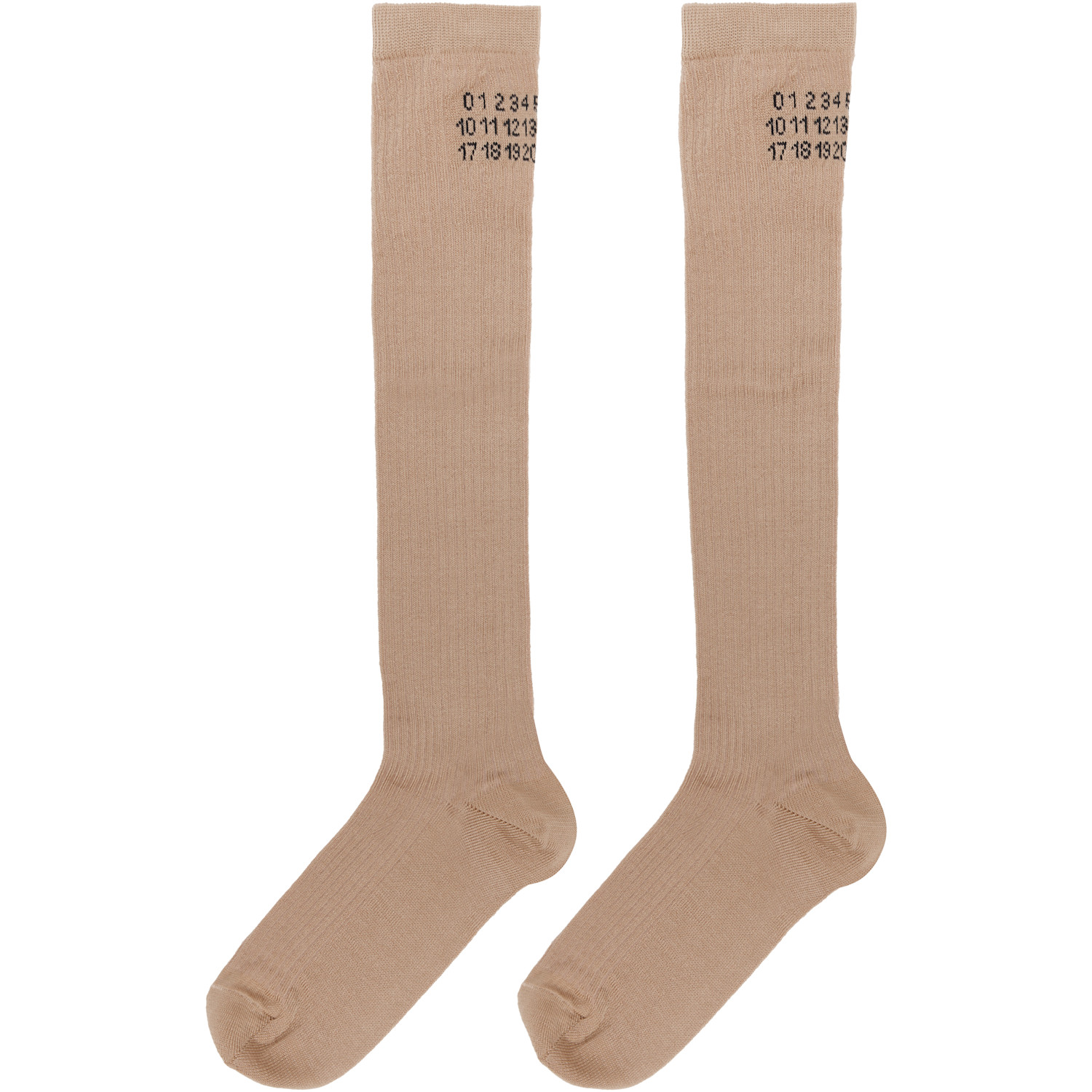  Mm6 Maison Margiela Tan Knee-high Socks 