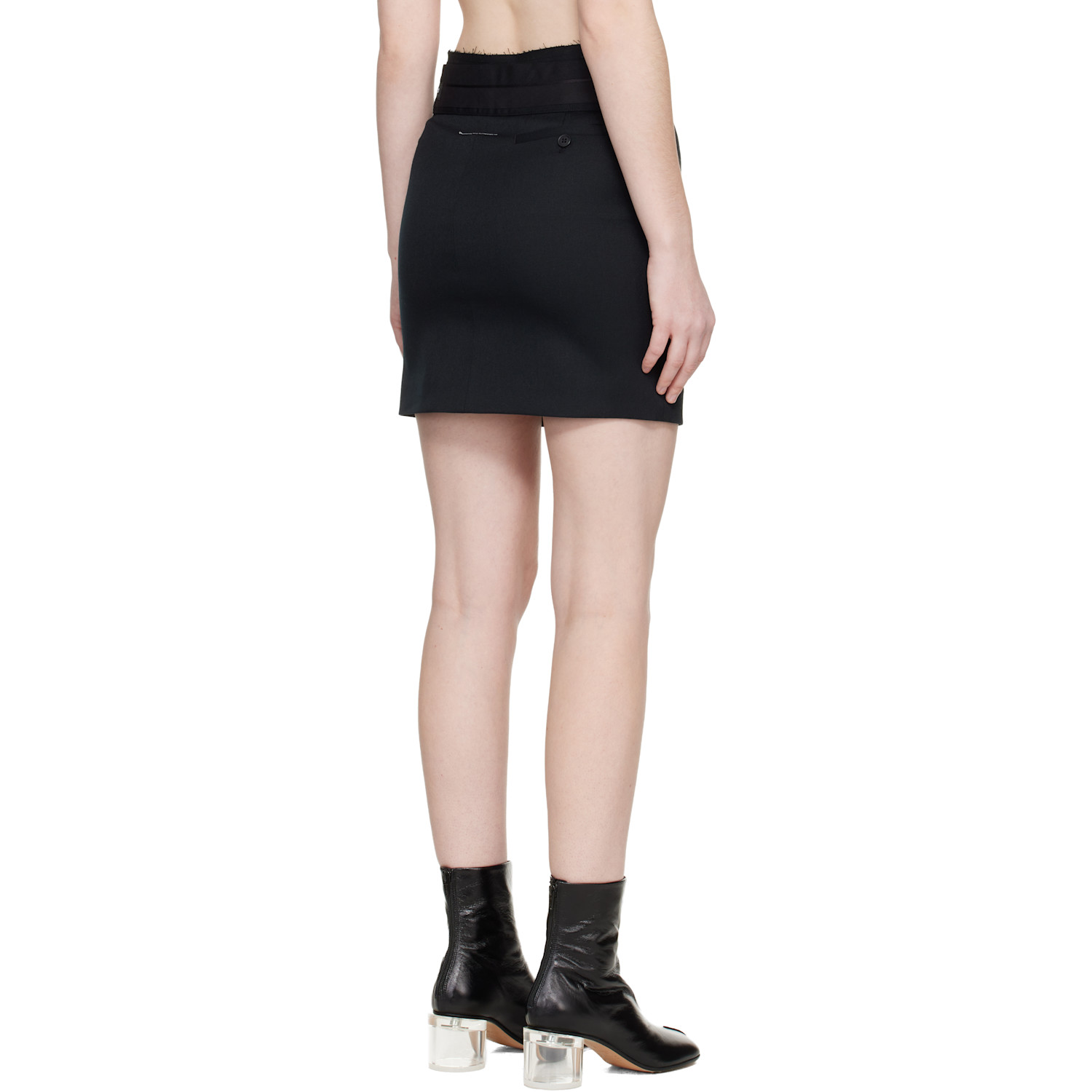  Mm6 Maison Margiela Black Wool Miniskirt 