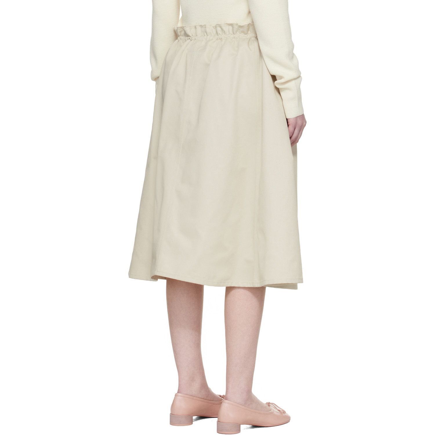  Mm6 Maison Margiela Off-white Long Skirt 