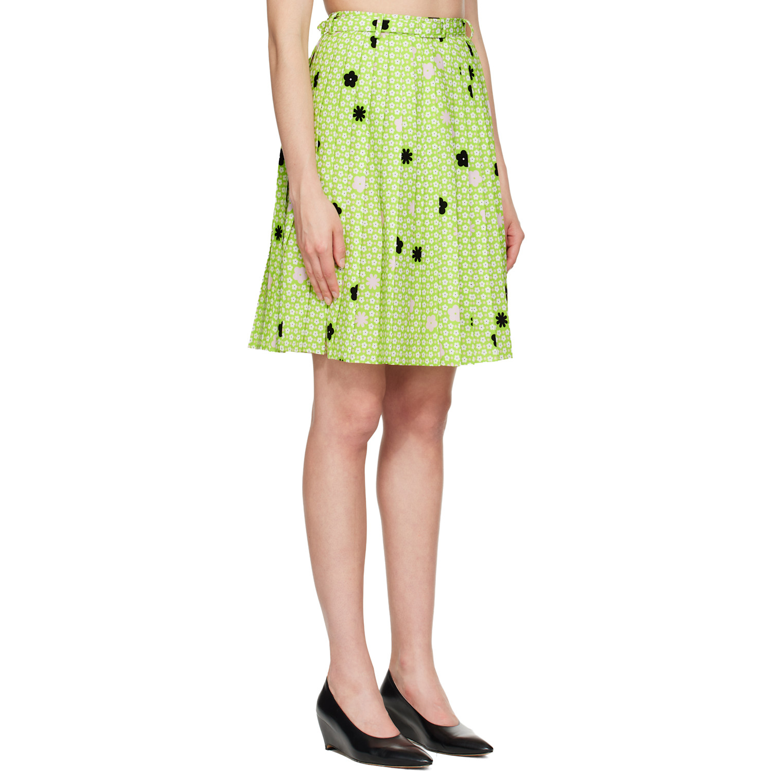  Mm6 Maison Margiela Green Belted Midi Skirt 