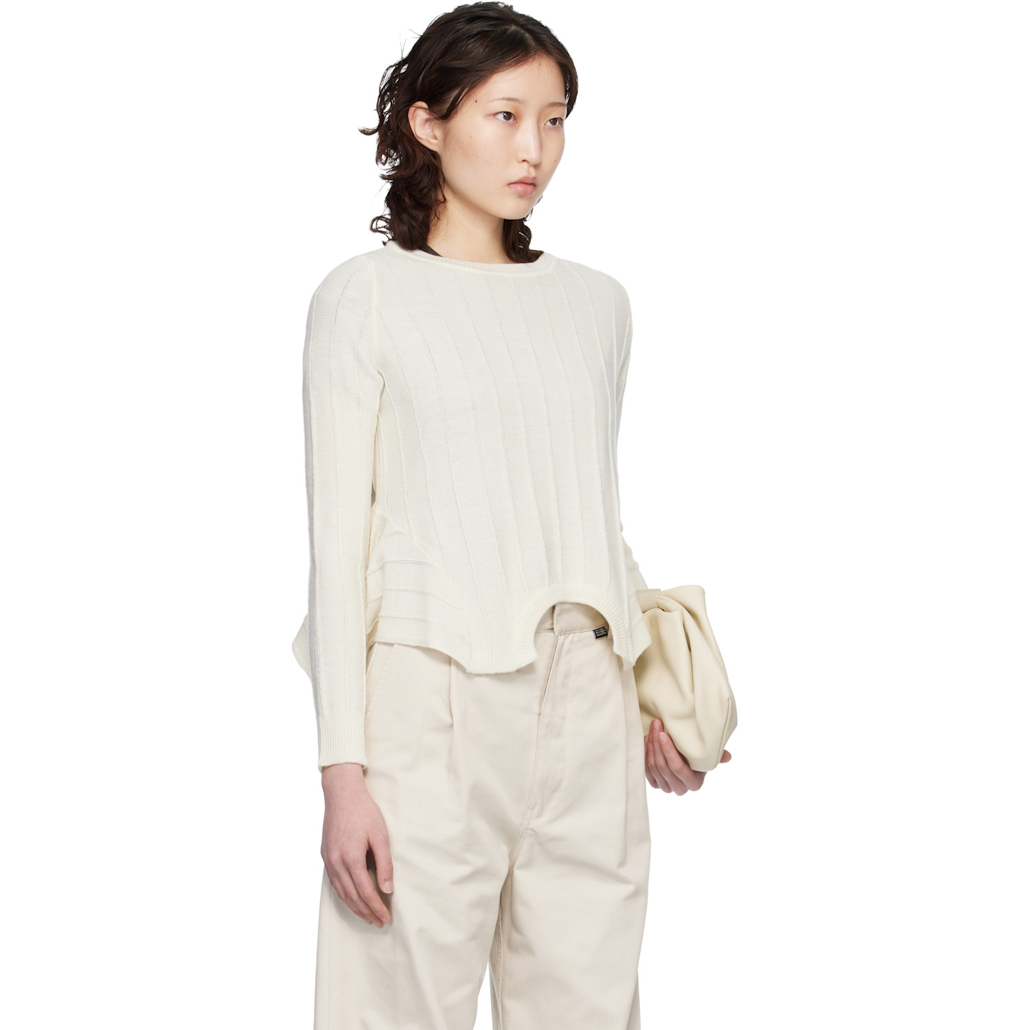  Mm6 Maison Margiela Off-white Upside Down Sweater 