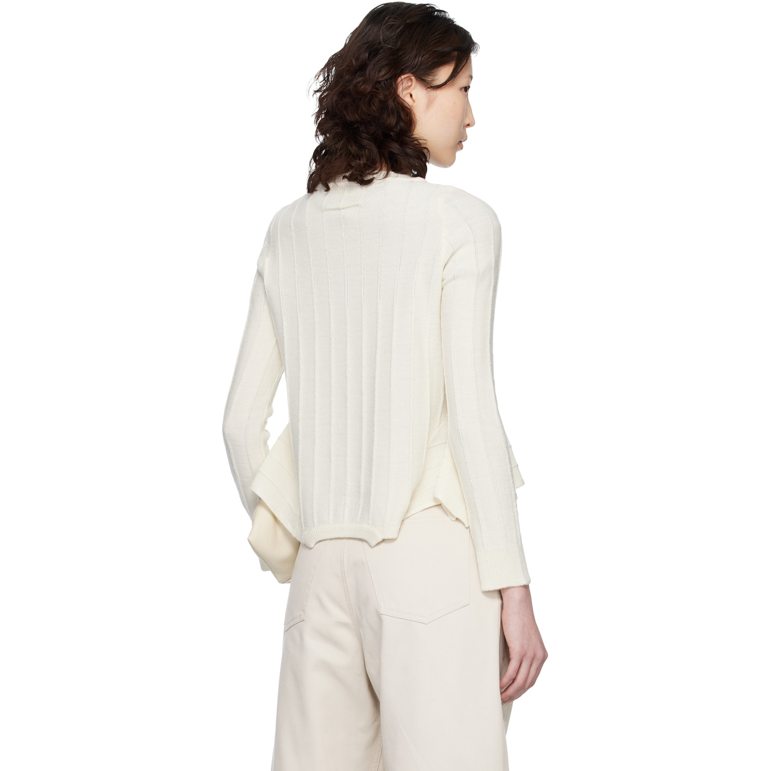 Mm6 Maison Margiela Off-white Upside Down Sweater 