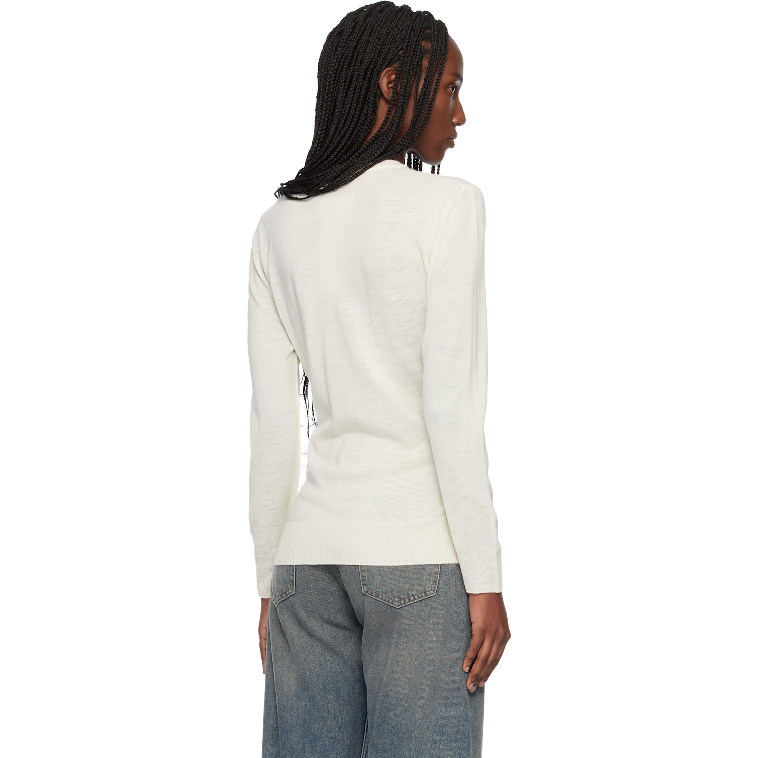  Mm6 Maison Margiela Beige Xtra Sleeves Sweater 