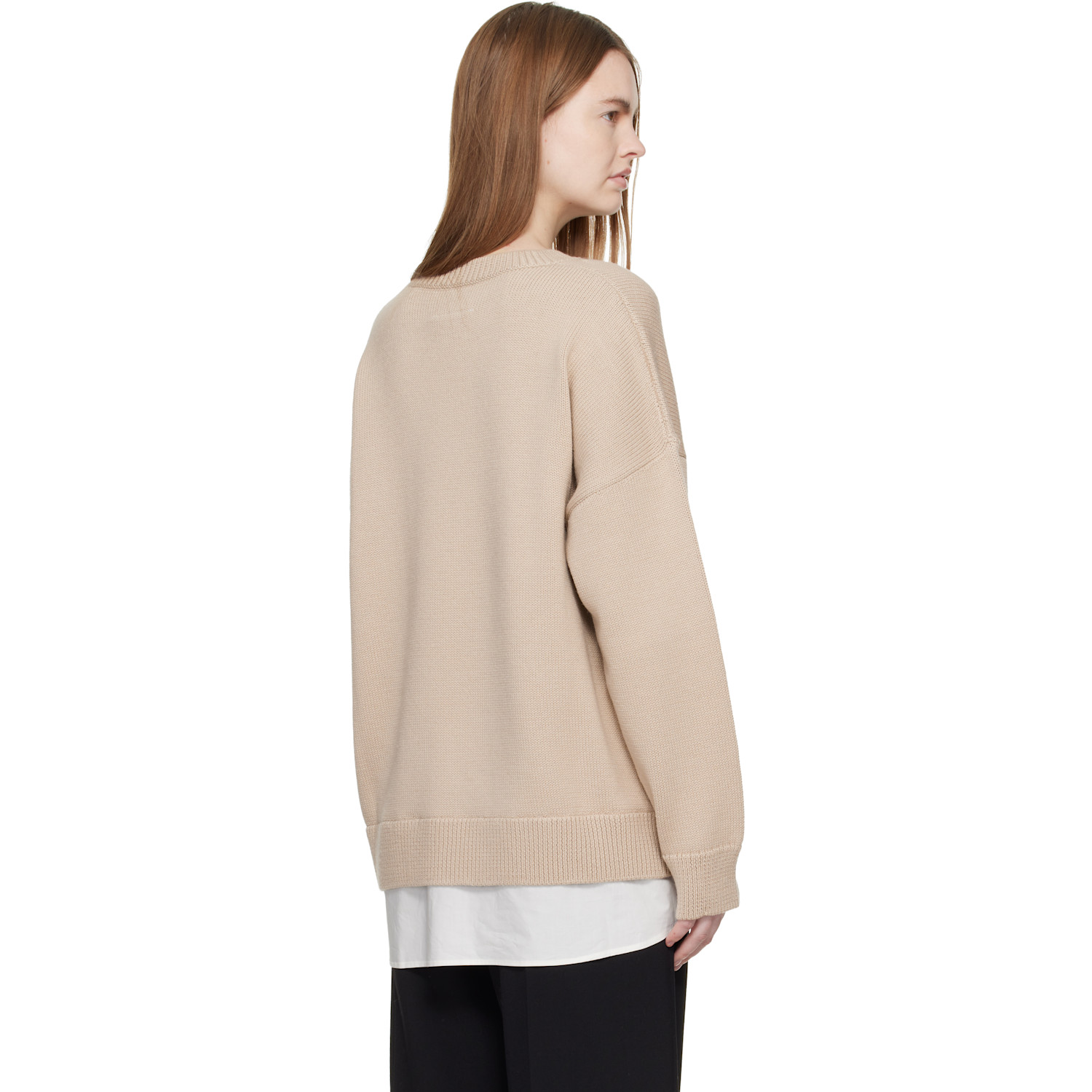  Mm6 Maison Margiela Pink 'two In One' Varsity Knit Sweater 