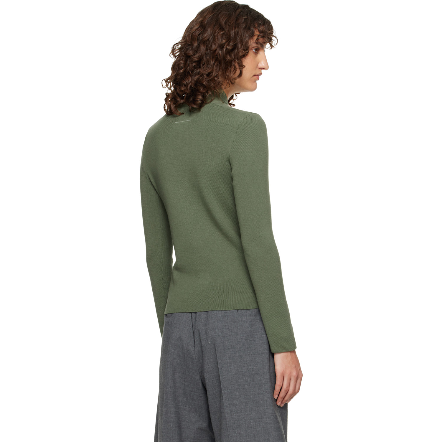  Mm6 Maison Margiela Khaki Cotton Sweater 
