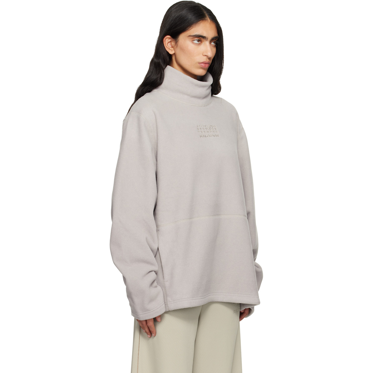  Mm6 Maison Margiela Beige Salomon Edition Pile Turtleneck 