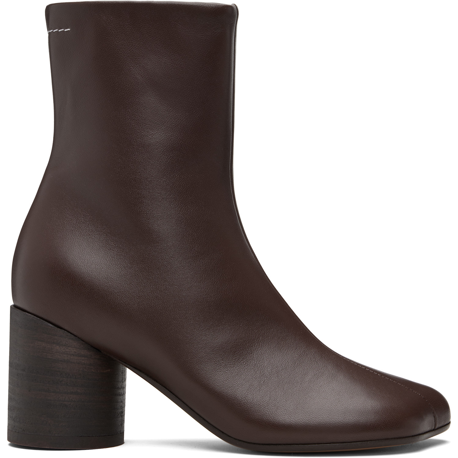 MM6 Maison Margiela Brown Anatomic Ankle Boots