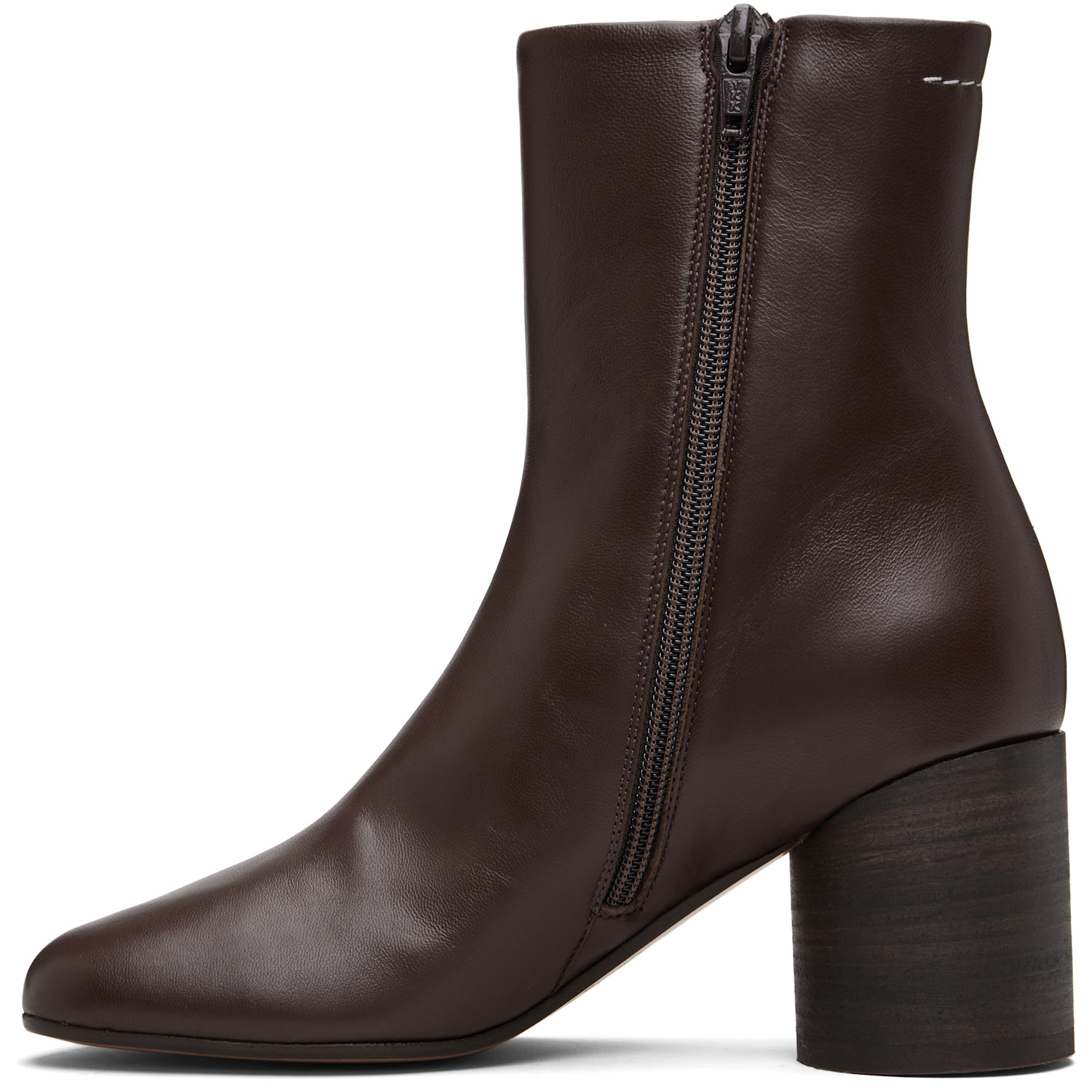  Mm6 Maison Margiela Brown Anatomic Ankle Boots 