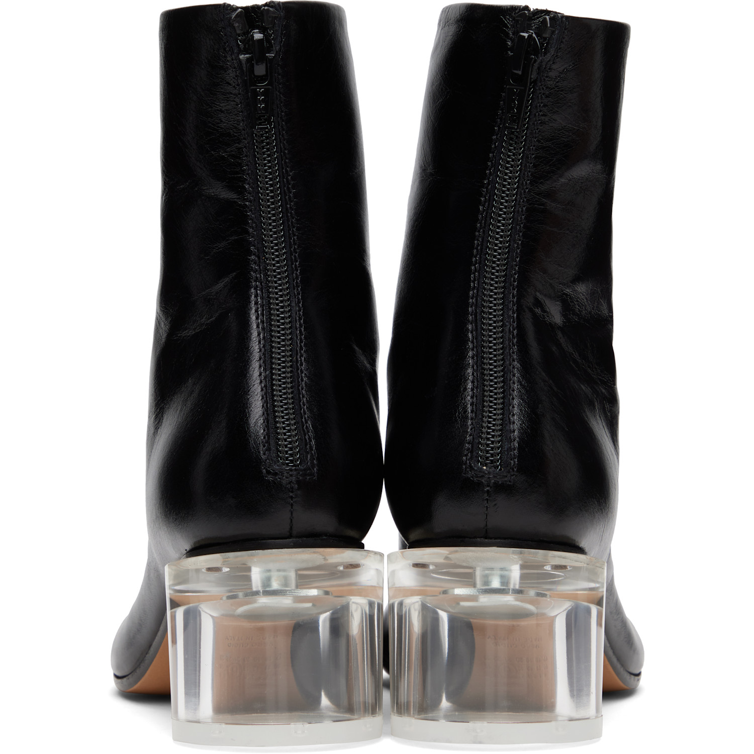  Mm6 Maison Margiela Black Anatomic Ankle Boots 