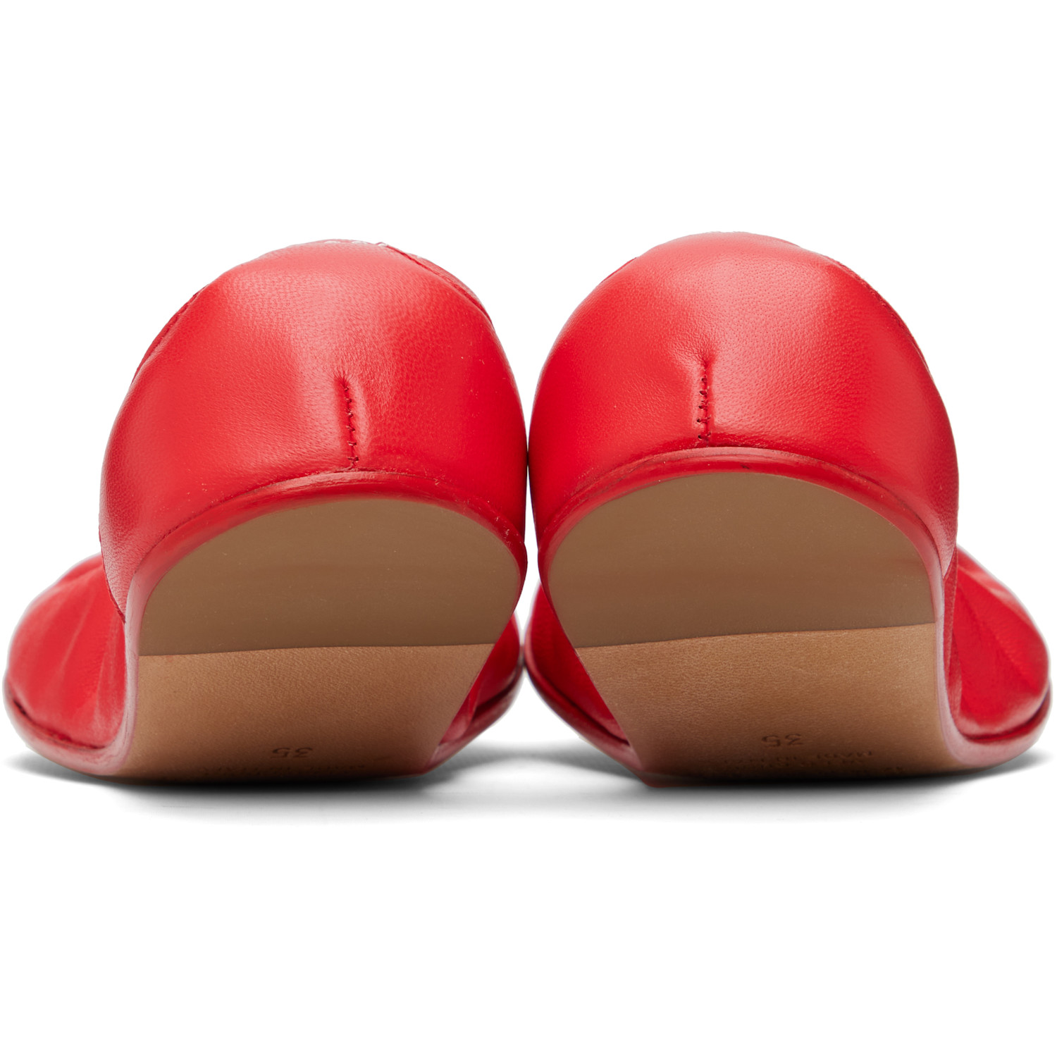  Mm6 Maison Margiela Red Anatomic Travel Ballerina Flats 