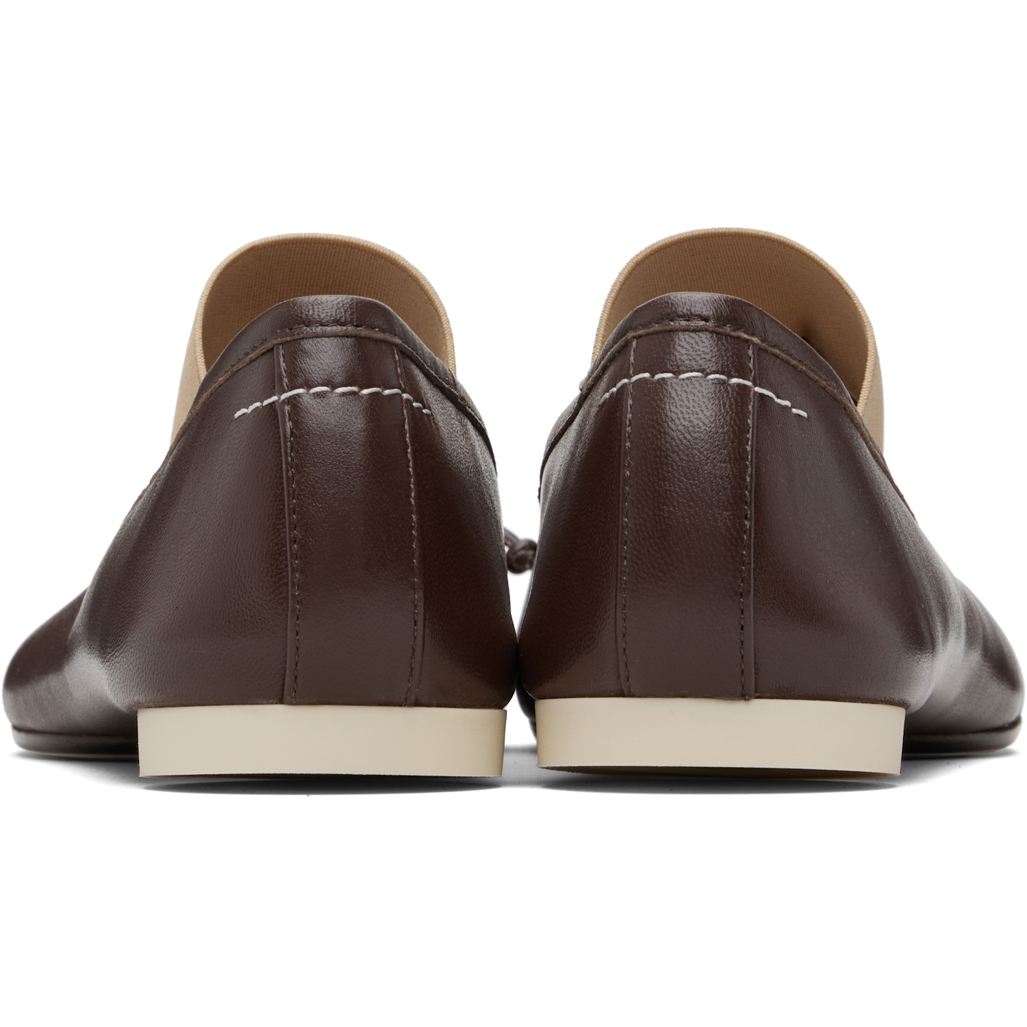  Mm6 Maison Margiela Brown Anatomic Numeric Ballerina Flats 