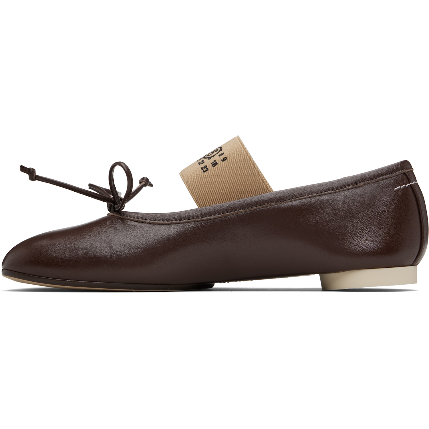  Mm6 Maison Margiela Brown Anatomic Numeric Ballerina Flats 