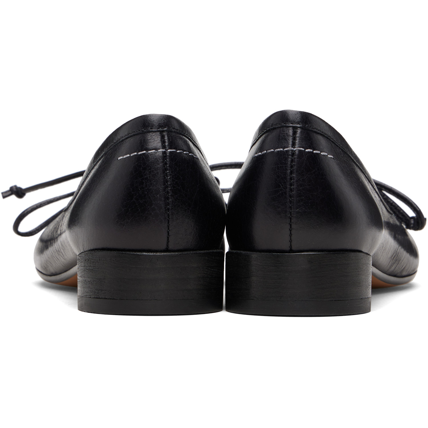  Mm6 Maison Margiela Black Anatomic Numeric Ballerina Flats 