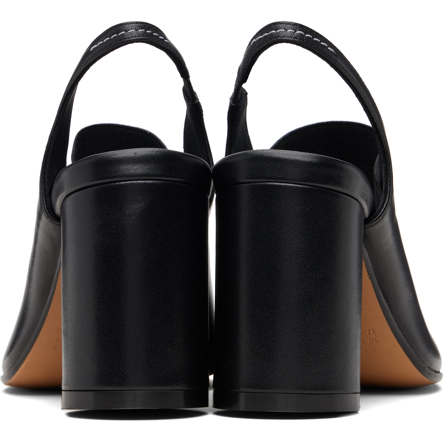  Mm6 Maison Margiela Black Anatomic Numeric Slingback Heels 