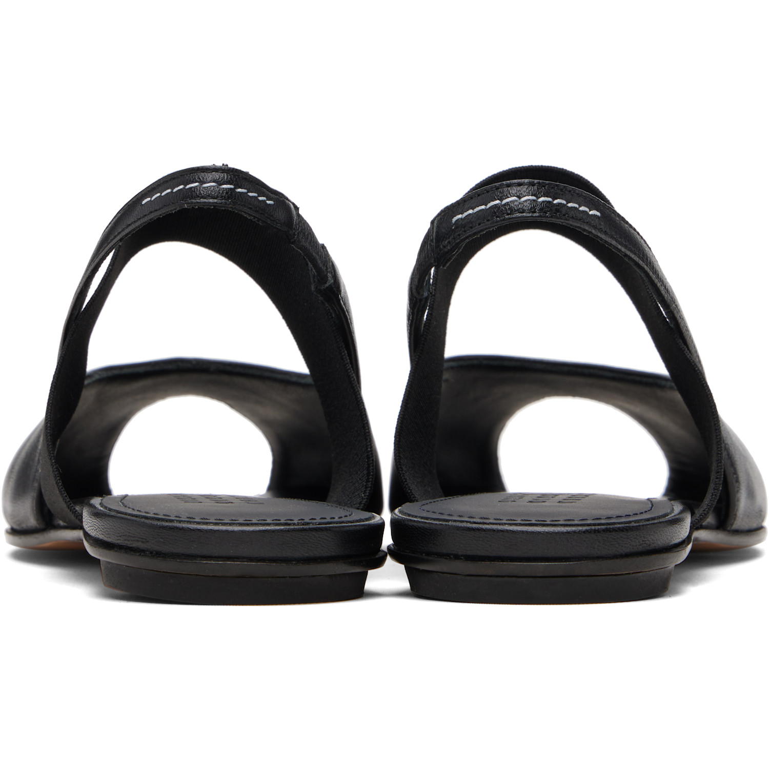  Mm6 Maison Margiela Black Anatomic Numeric Slingback Sandals 