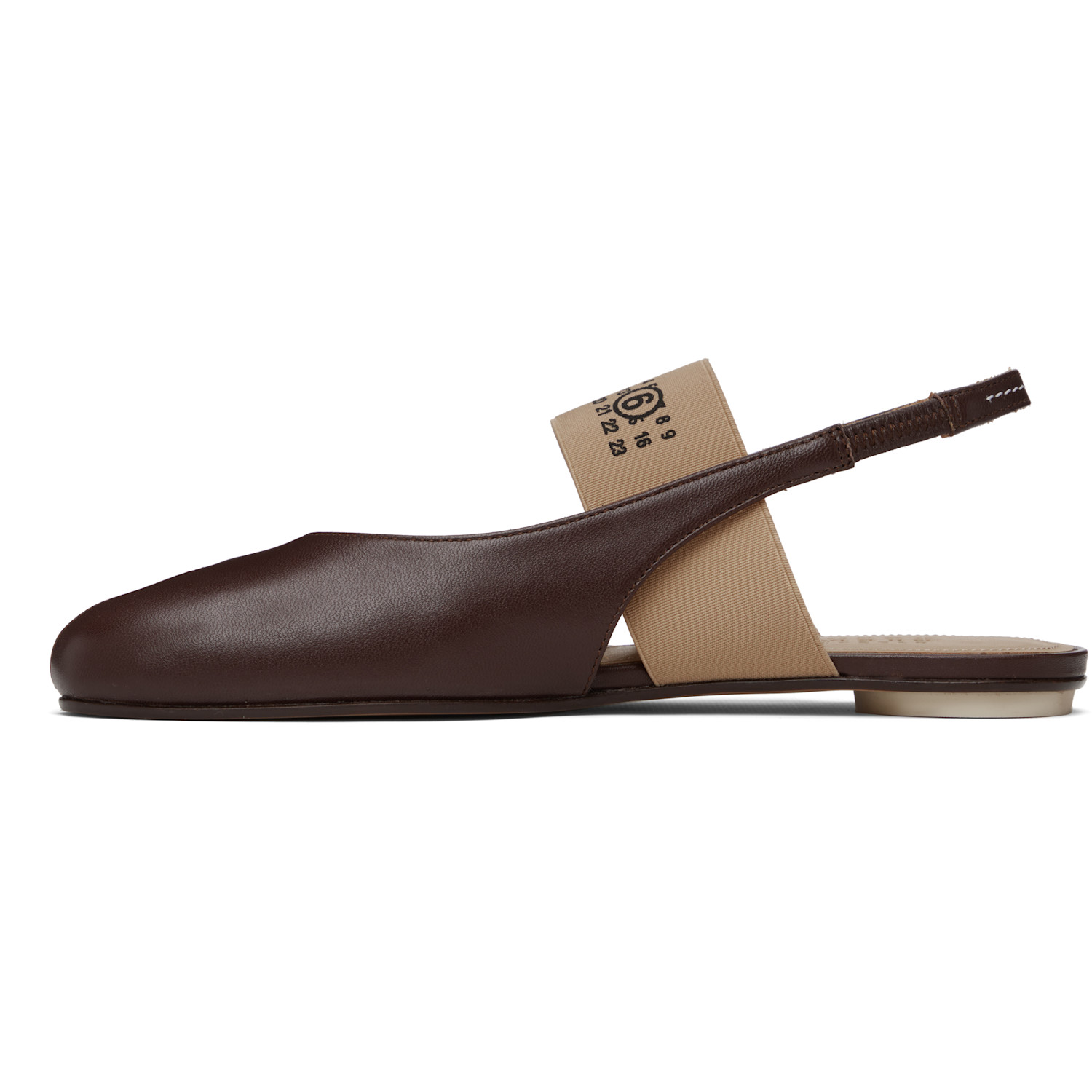  Mm6 Maison Margiela Brown Anatomic Numeric Slingback Sandals 